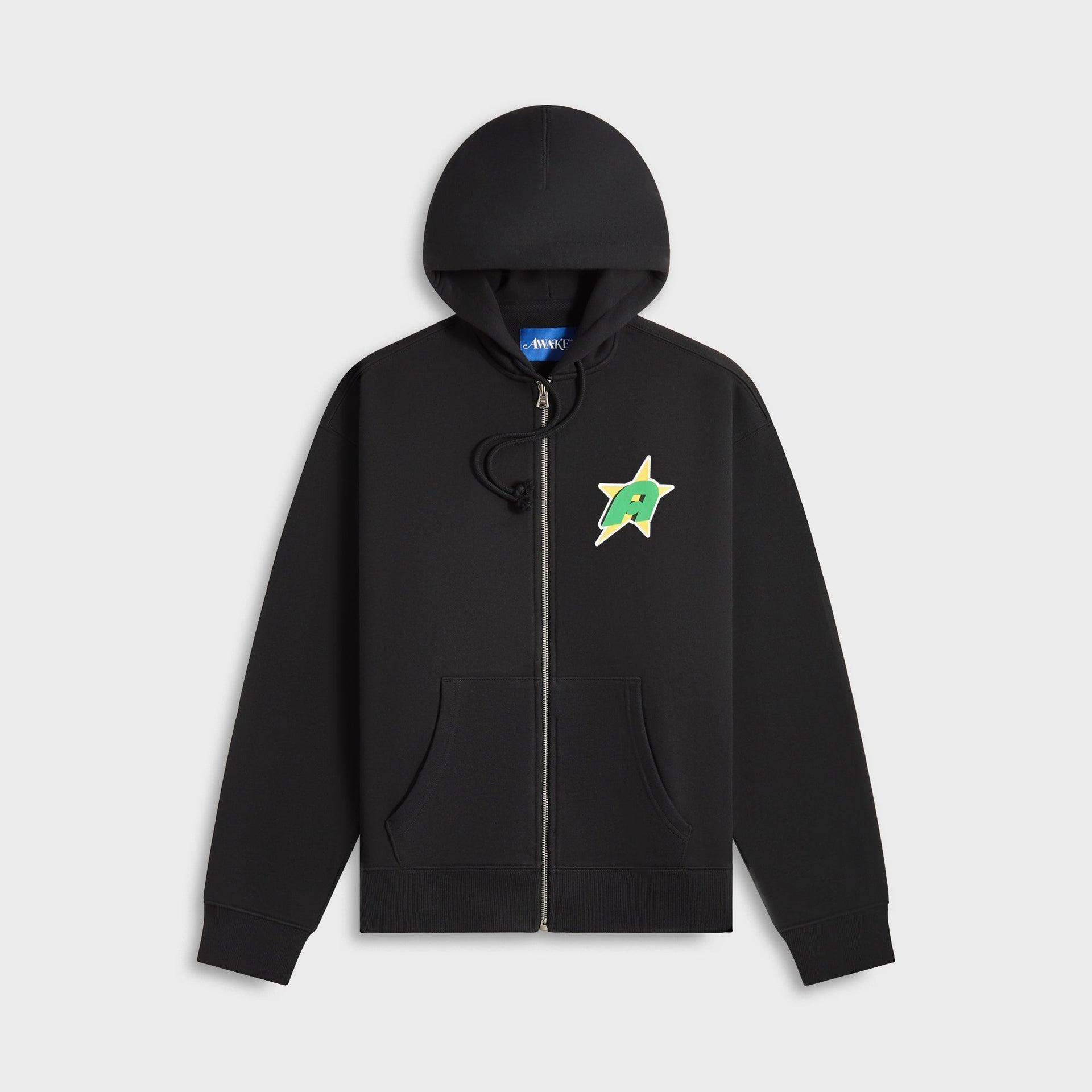 Awake NY Star A Zip Up Hoodie in Black
