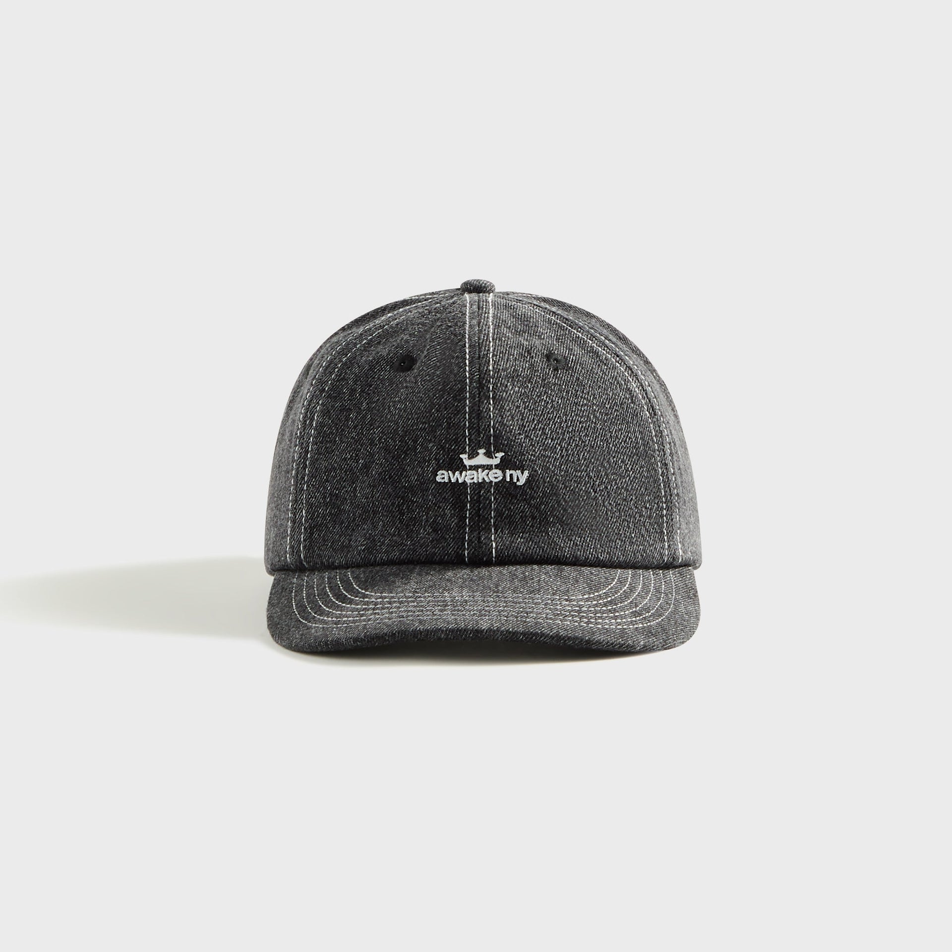 Awake Crown Logo Denim Cap in Black