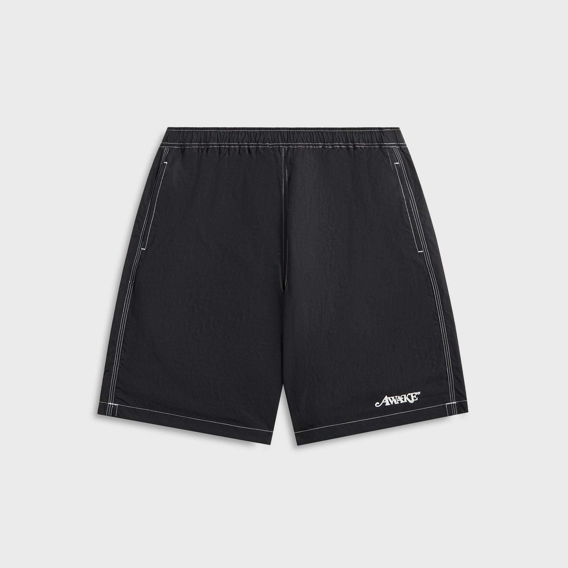 Awake NY Classic Logo Swim Trunk in Black
