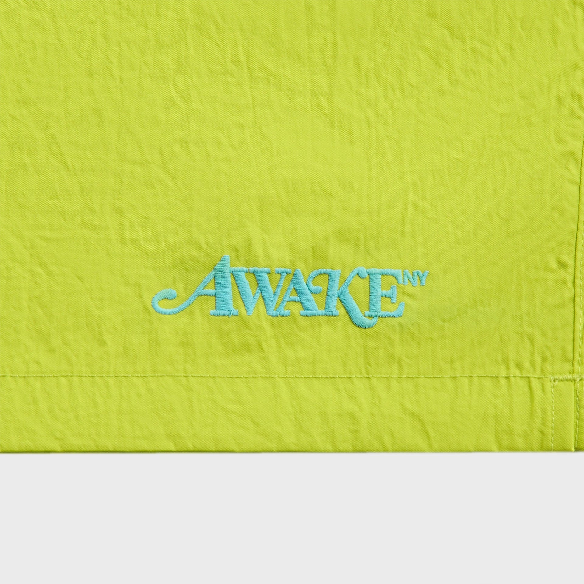 Awake NY Classic Logo Swim Trunk in Lime Green