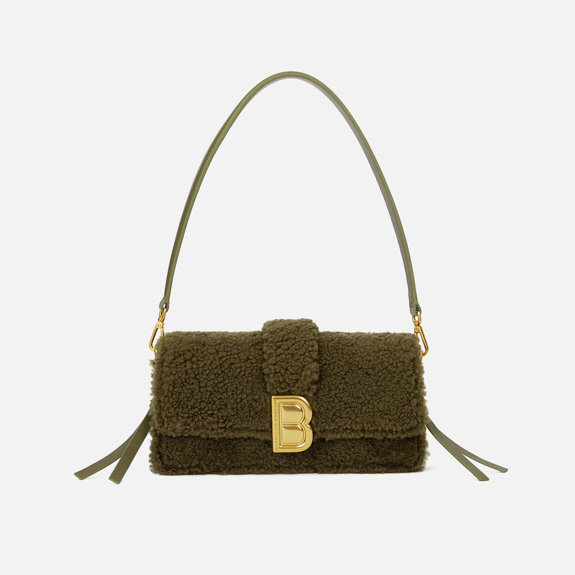 Brandon Blackwood Nia Shearling Bag - Olive