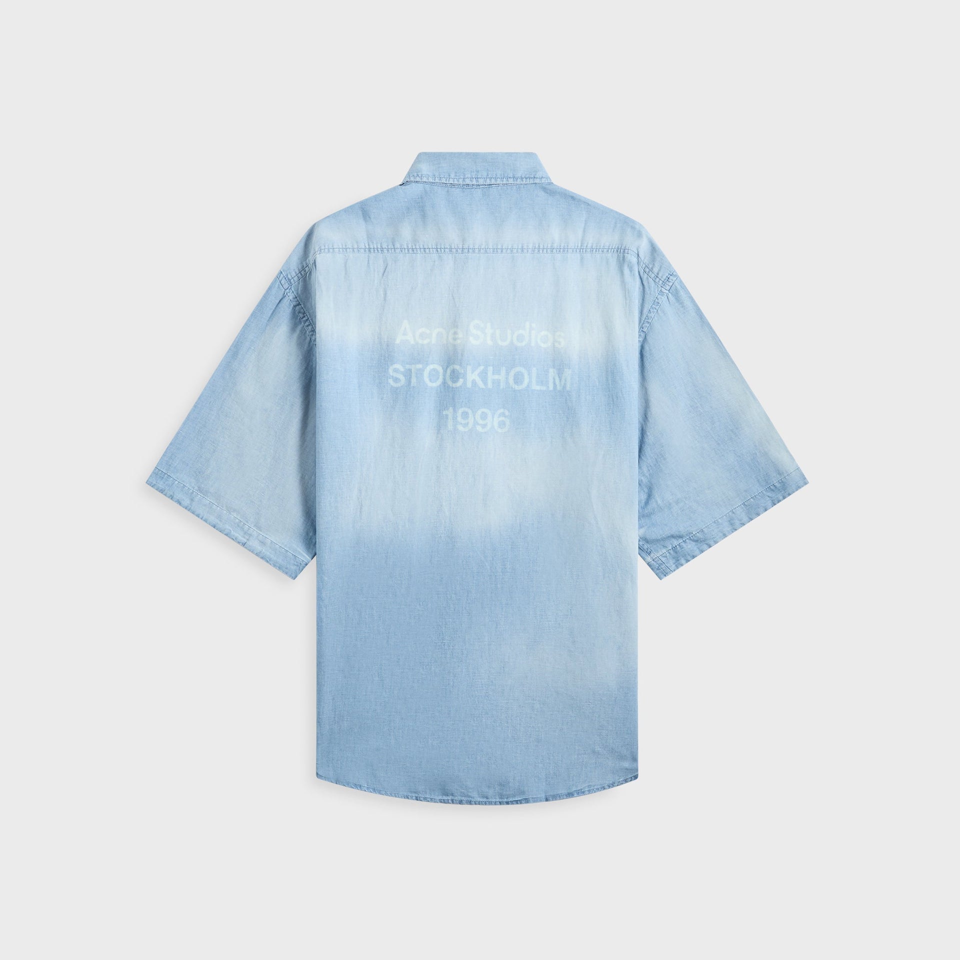 Acne Studios Short Sleeve Shirt in Mid Blue