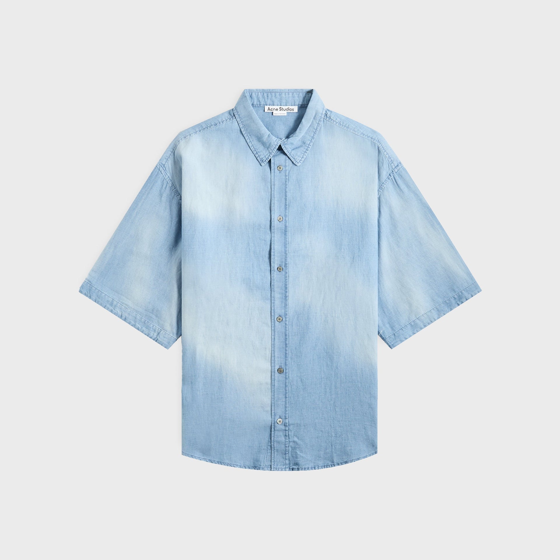 Acne Studios Short Sleeve Shirt in Mid Blue