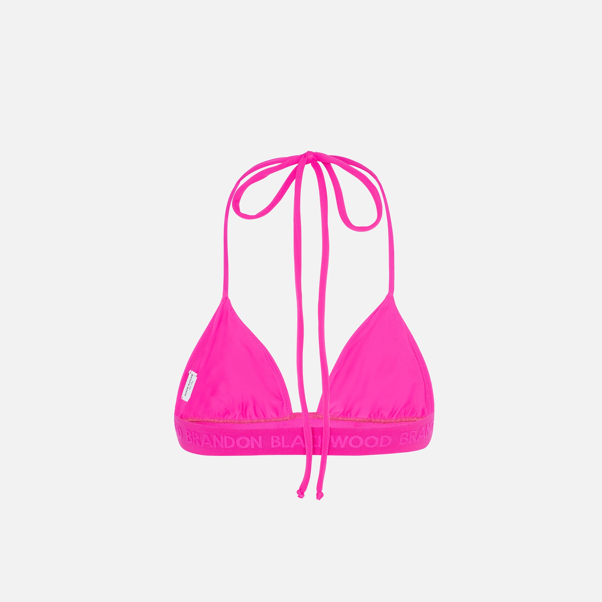 Brandon Blackwood Logo Halter Bikini Top - Hot Pink