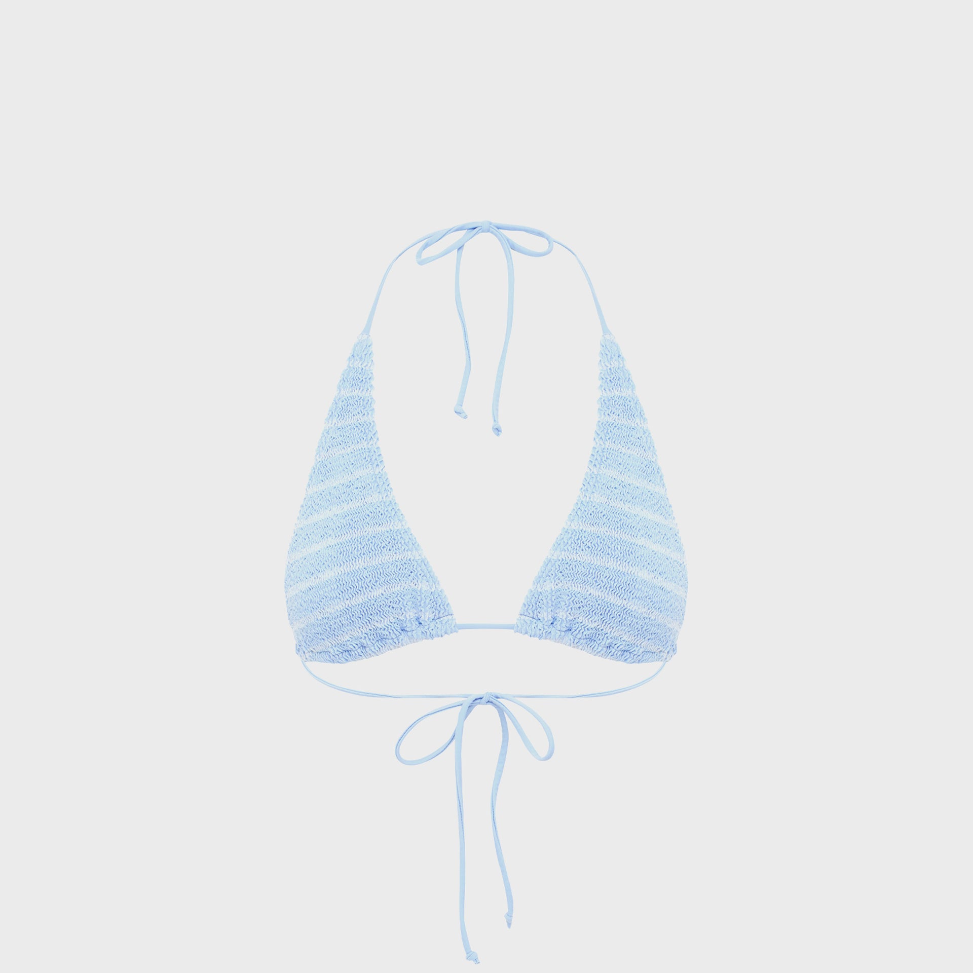 Bond Eye Sofie Triangle Bikini Top - Powder Blue Stripe