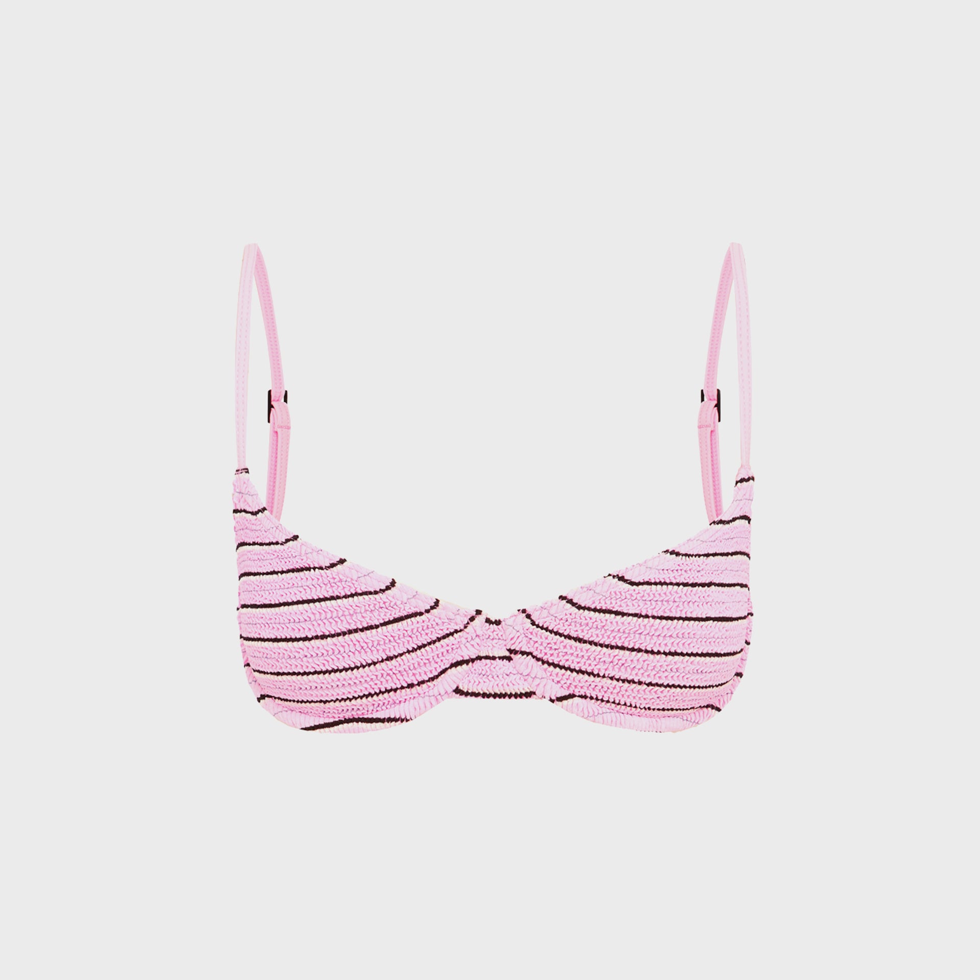 Bond Eye Gracie Balconette Top - Pastel Pink Stripe