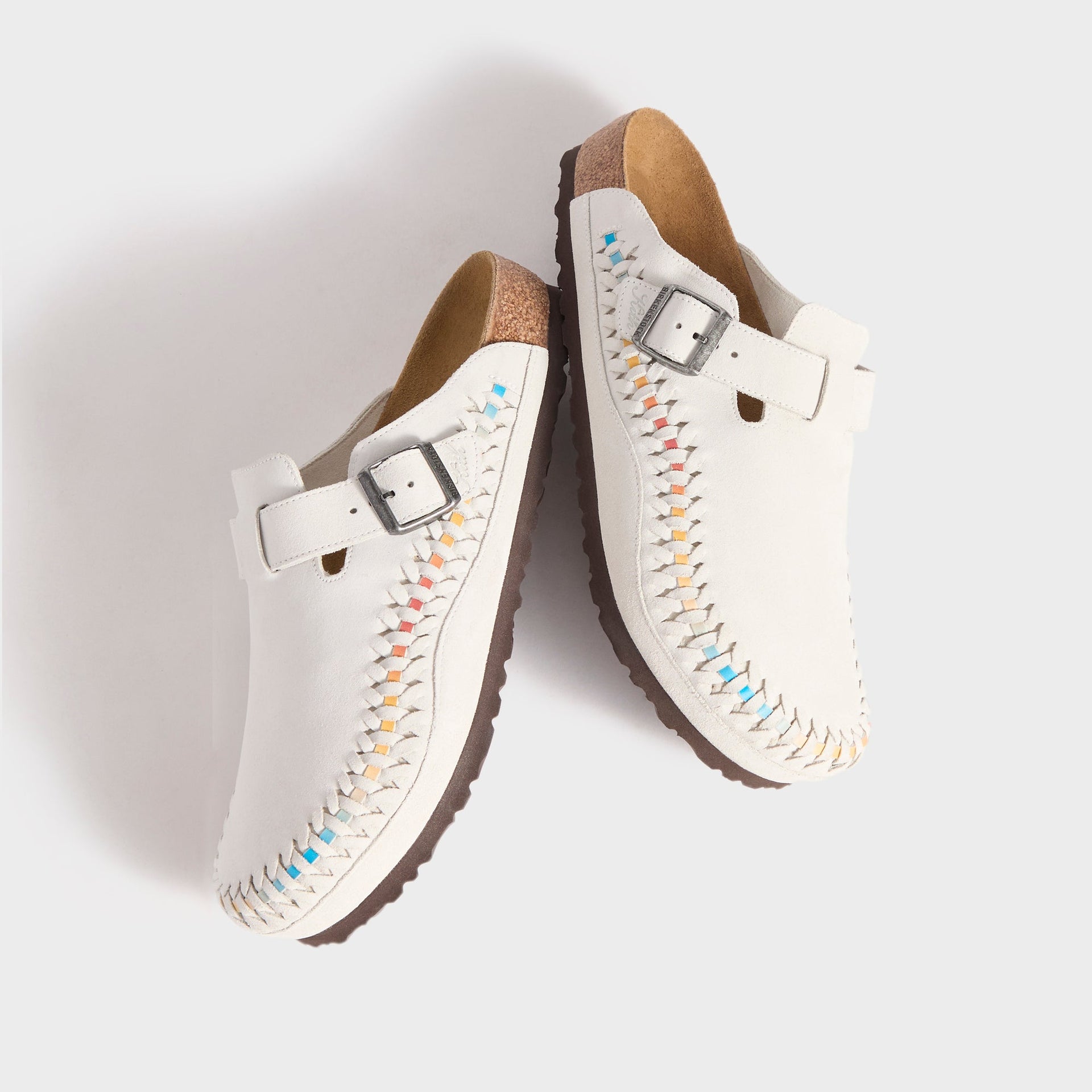 Kith for Birkenstock Suede Boston Braided - Antique White / Tie Dye