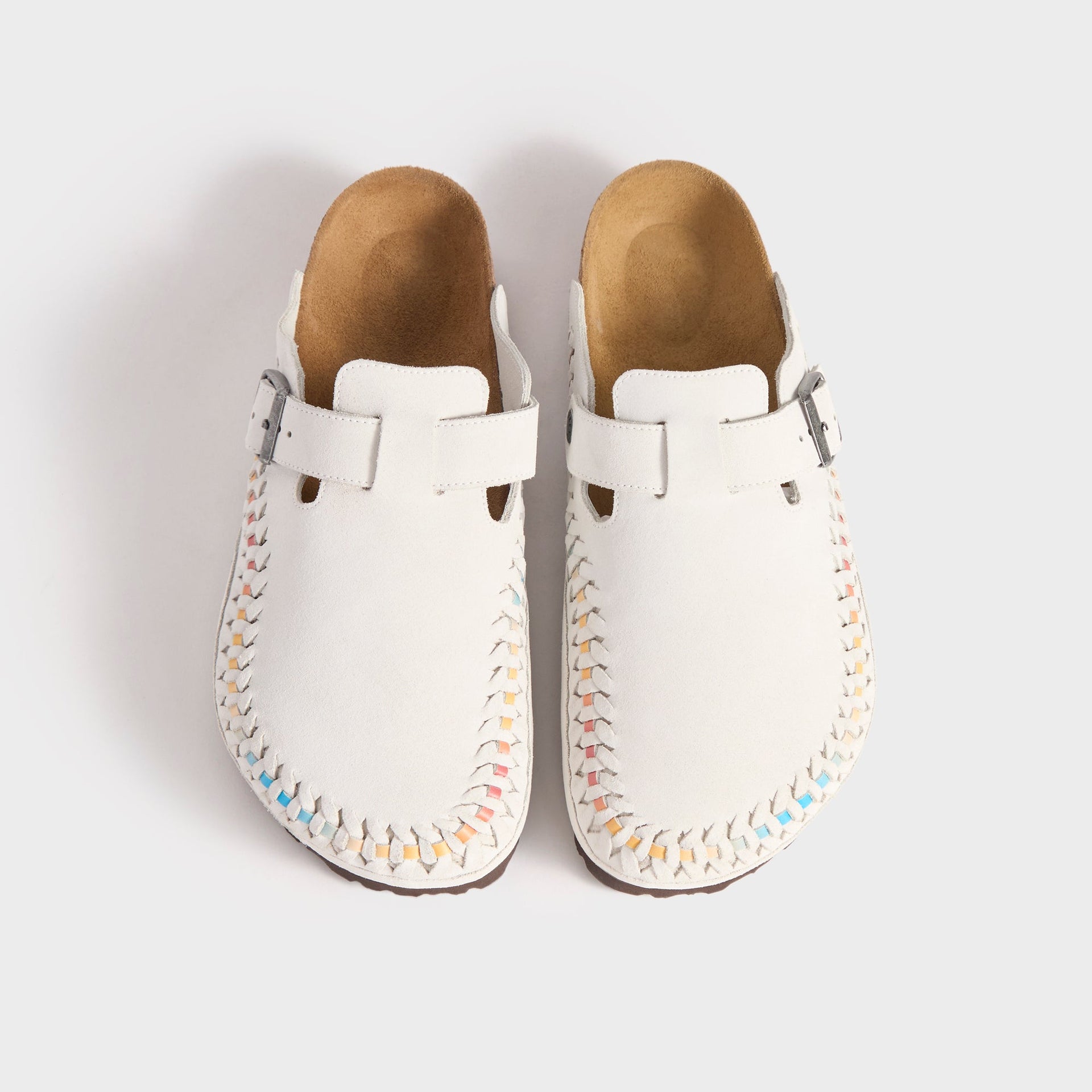 Kith for Birkenstock Suede Boston Braided - Antique White / Tie Dye