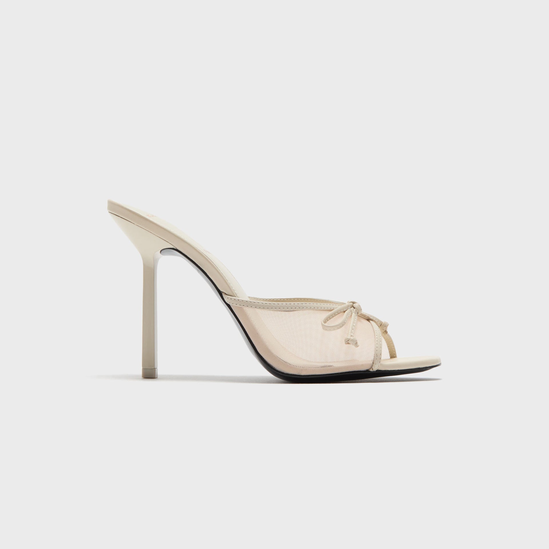 Black Suede Studio Luna 100 Slipper Mule - Swan Mesh