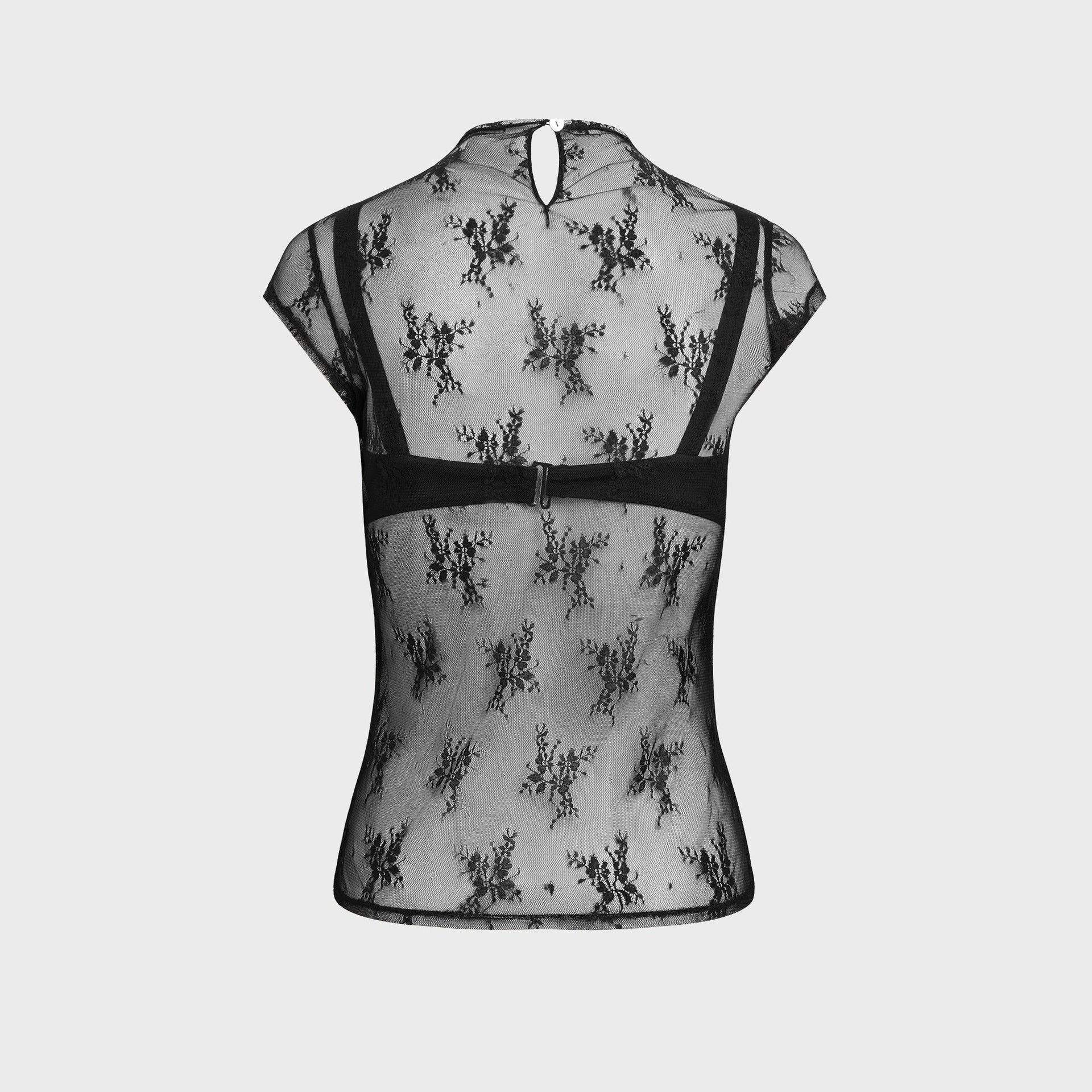 Buci Lace Ember Top - Black Floral