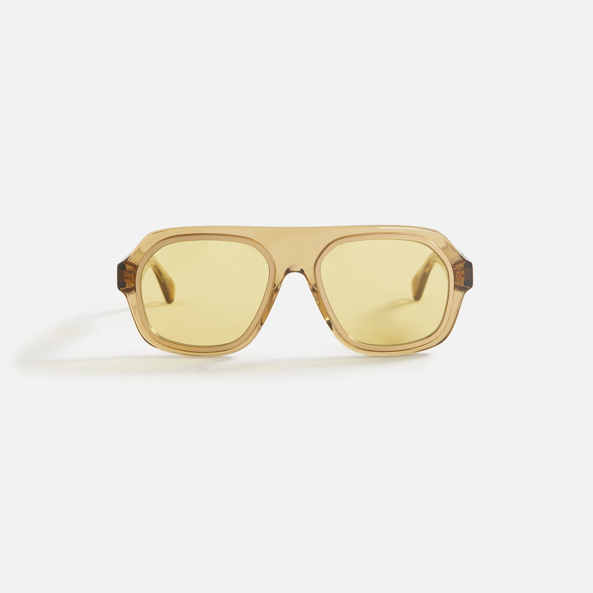 Bottega Veneta Round Acetate Sunglasses - Yellow / Yellow Lens