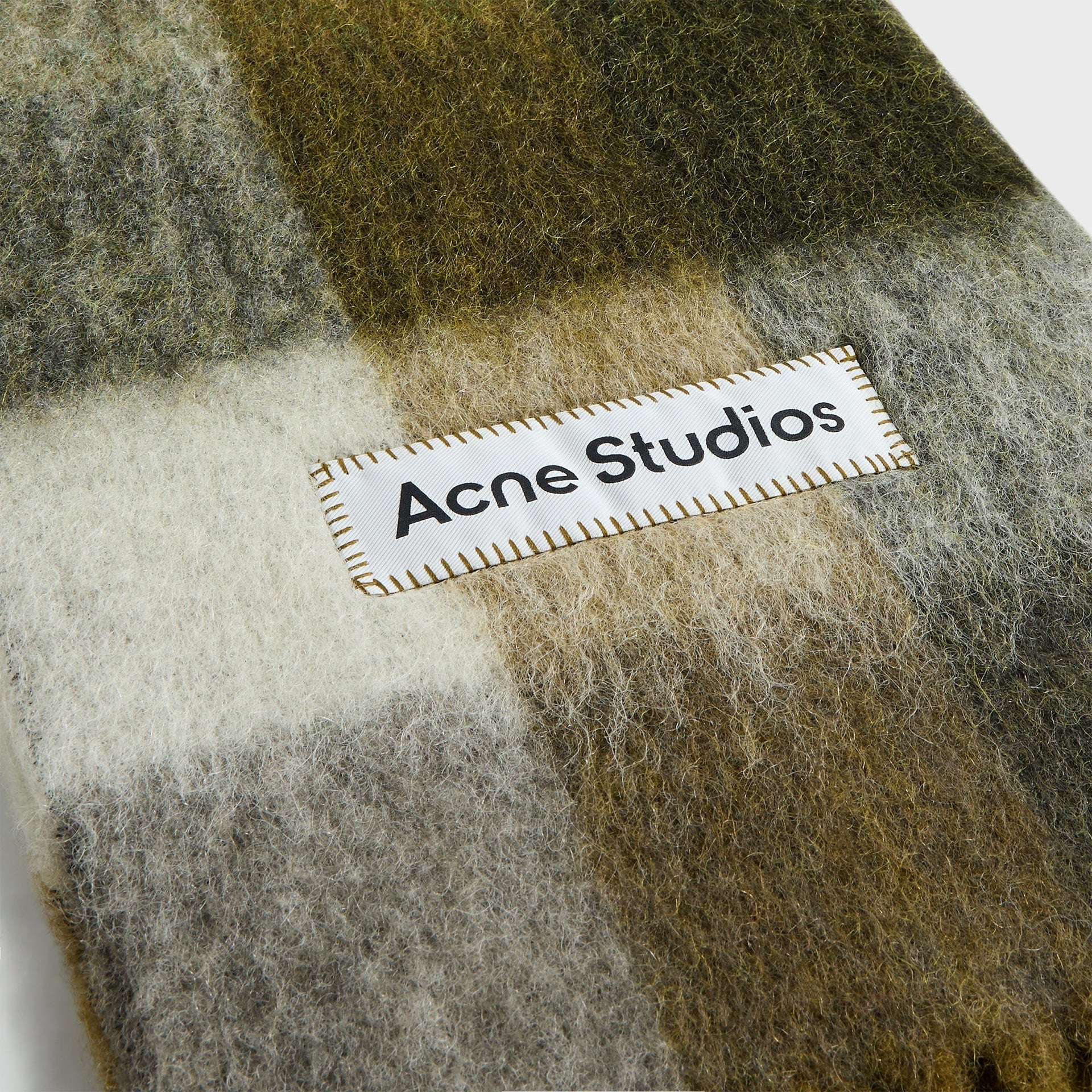 Acne Studios Vally Scarf in Taupe / Green / Black