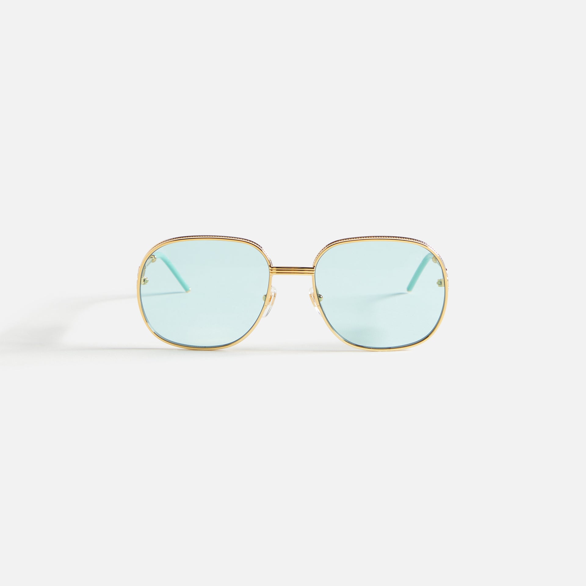 Casablanca Square Metal Sunglasses With Solid Lens - Yellow Gold