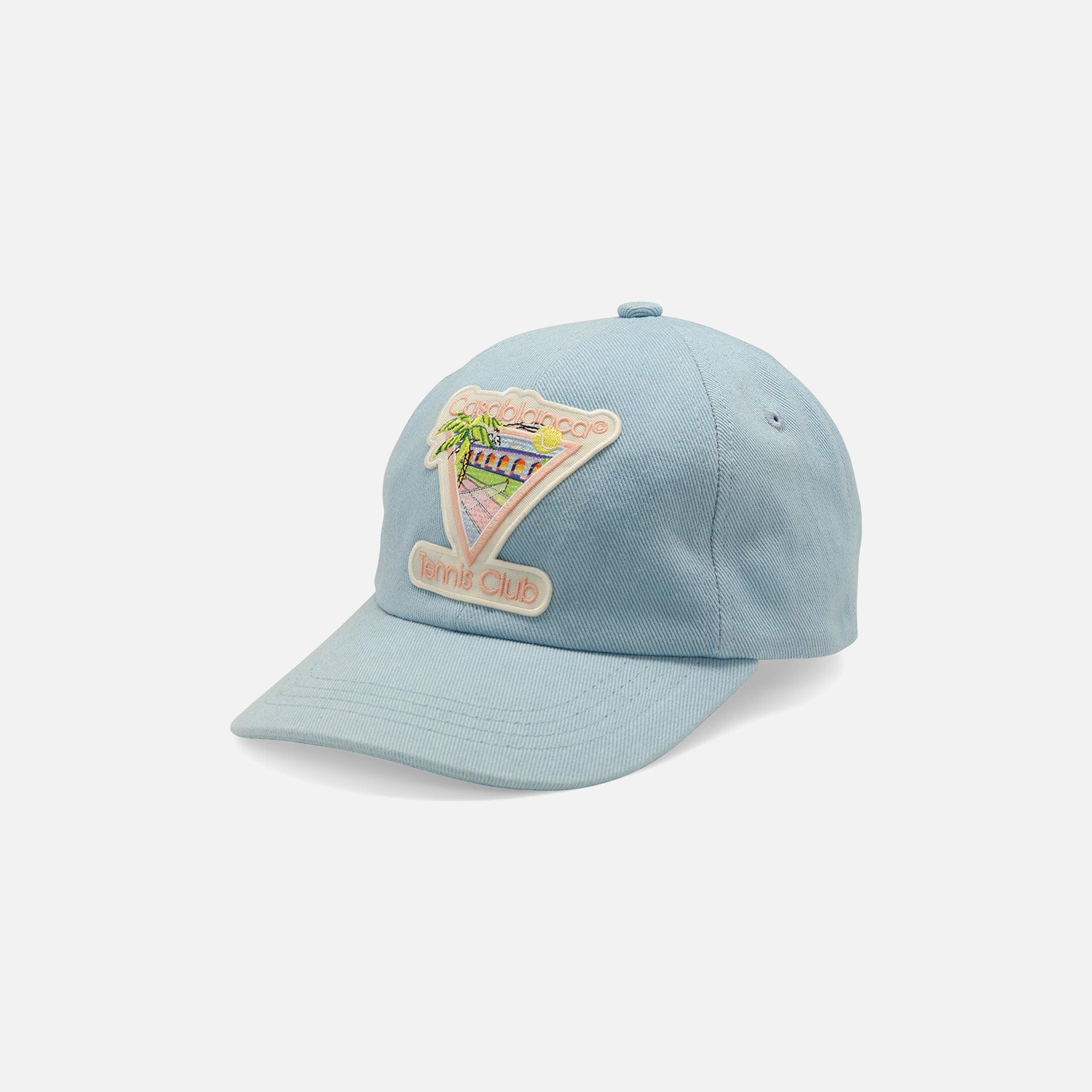 Casablanca Tennis Club Icon Embroidered Cap - Pale Blue