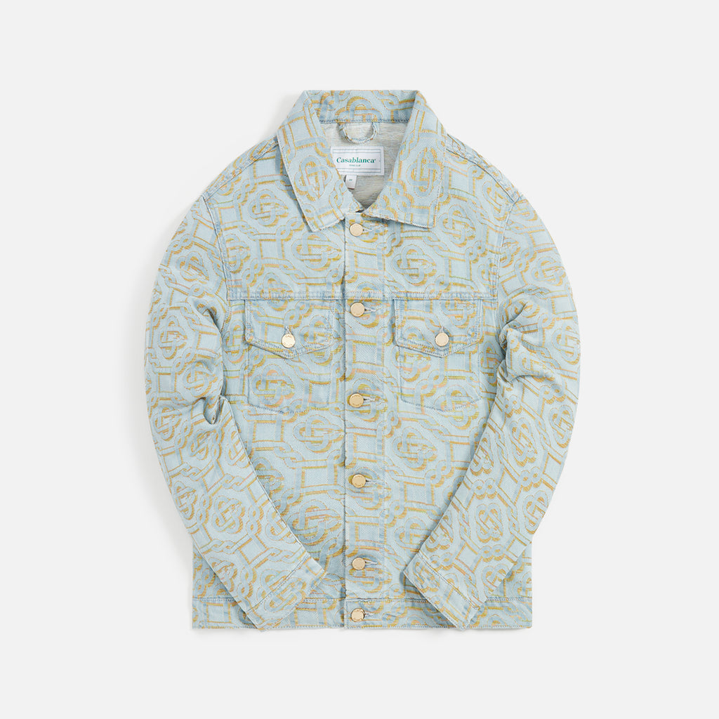 Casablanca monogram-jacquard Denim Jacket - Blue