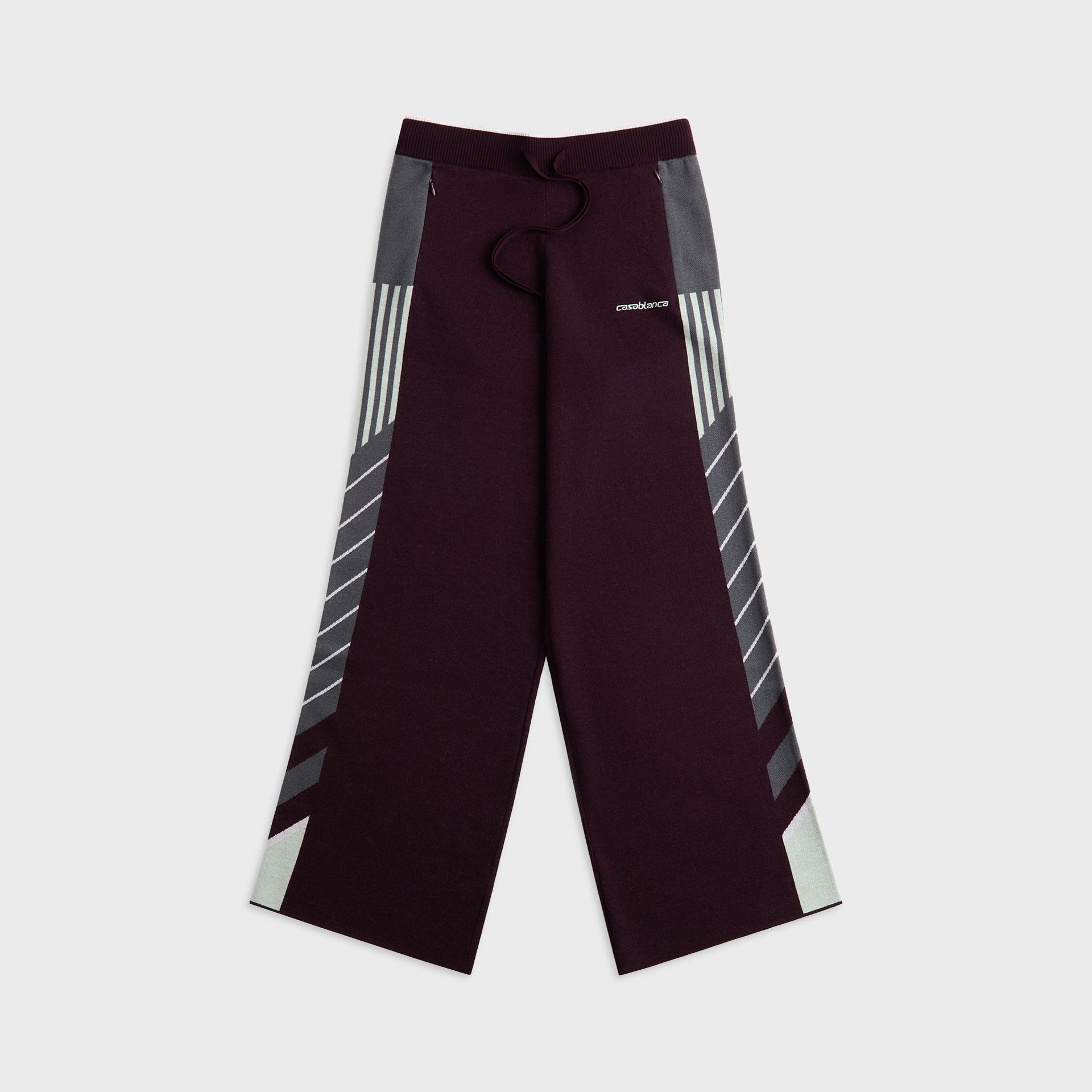 Casablanca Diagonal Sporty Trousers - Merino Aubergine