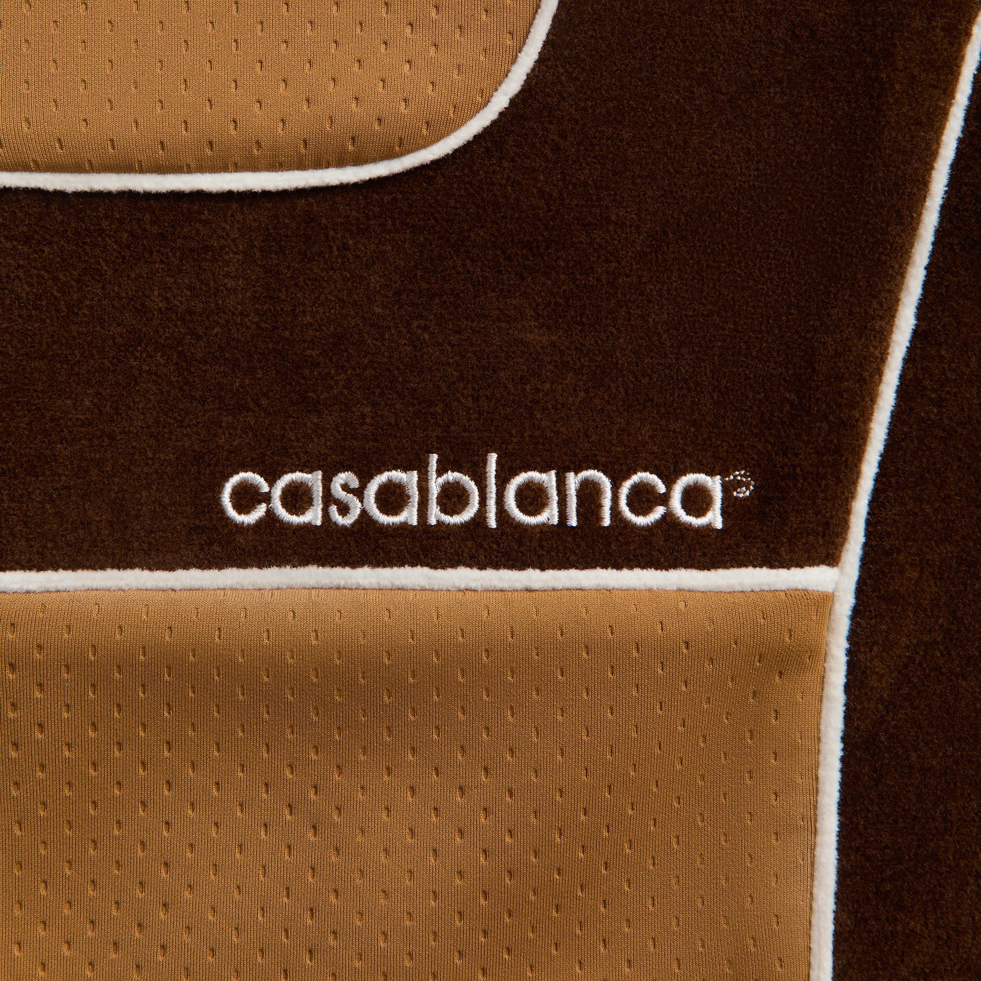 Casablanca Chenille Panelled Track Jacket in Beige