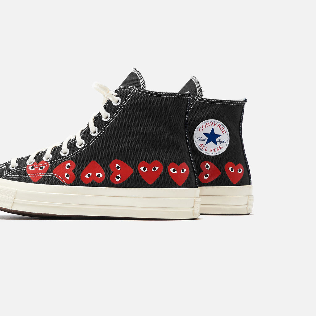 Comme Des Garcons Play x Converse Multi Heart High Top Black Red Kith