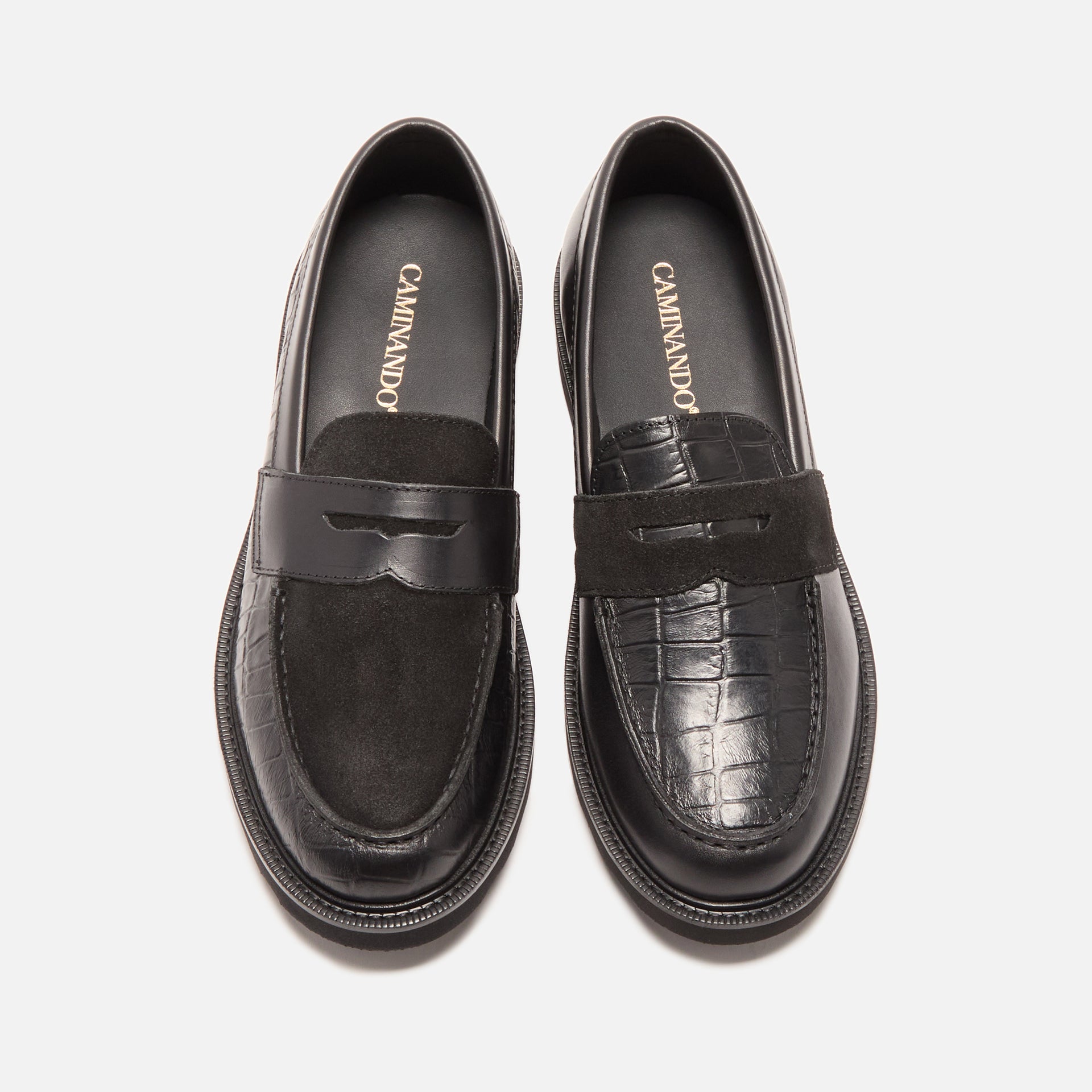 Caminando Loafer - Black / Black Croco