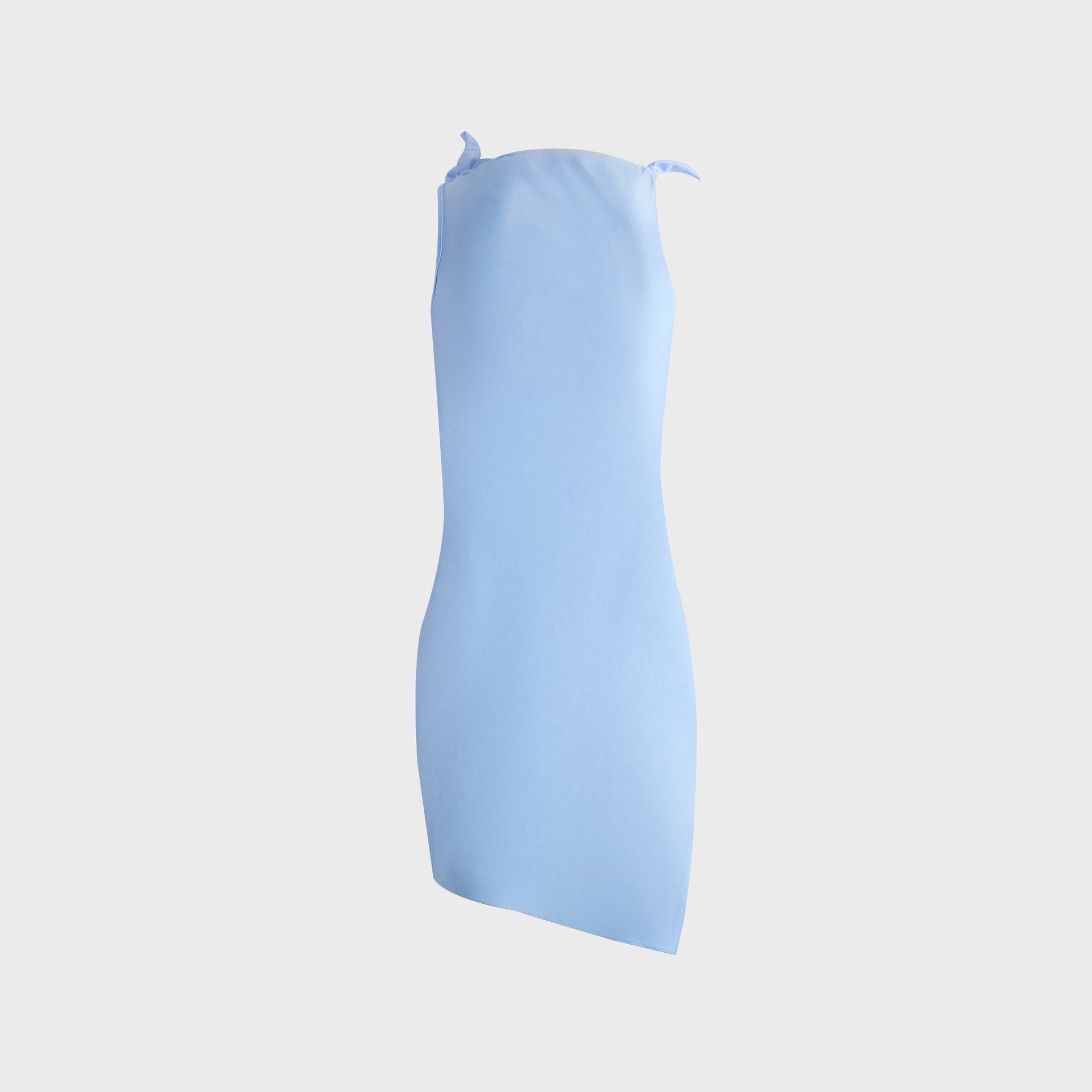 Coperni Asymmetric Flower Mini Dress in Blue