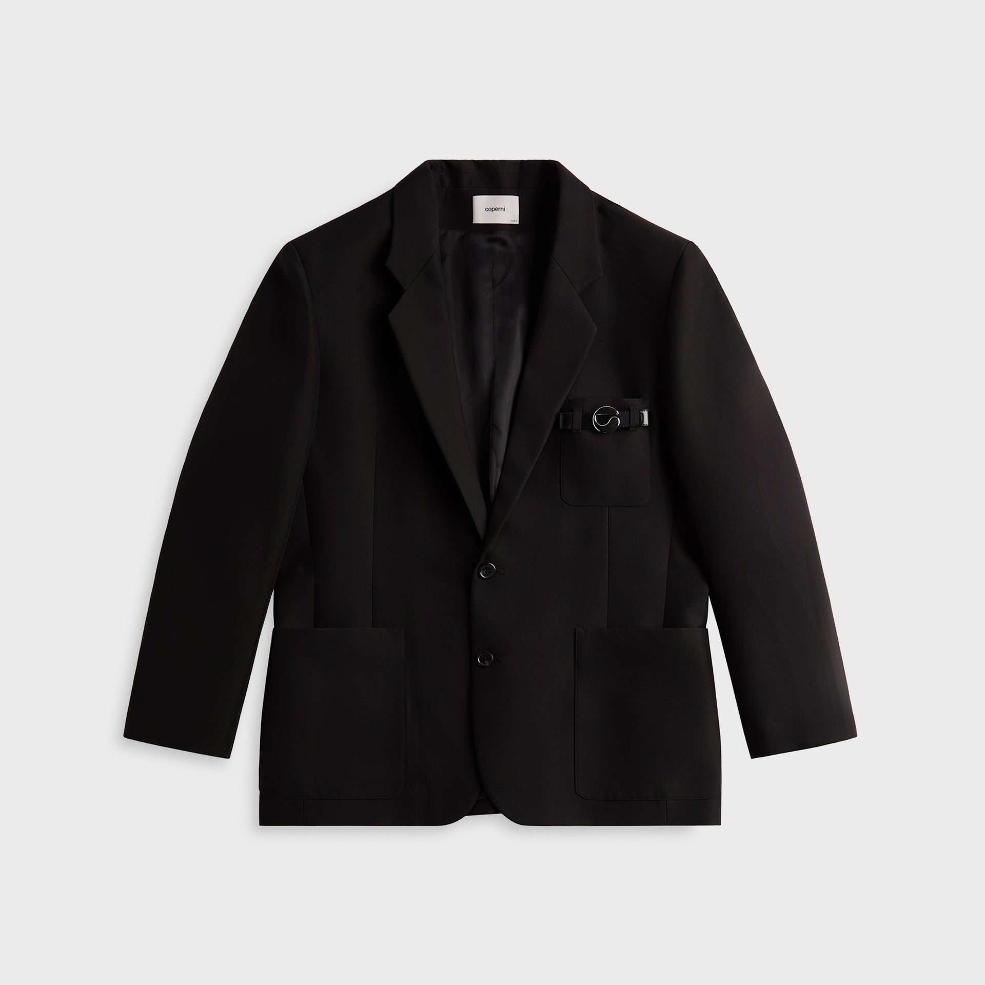 Coperni Belted Pocket Tailored Jacket in Black
