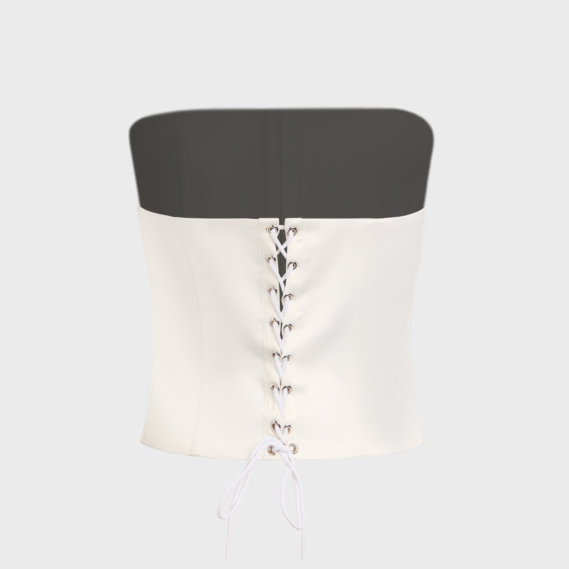 GUIZIO Satin Corset - White