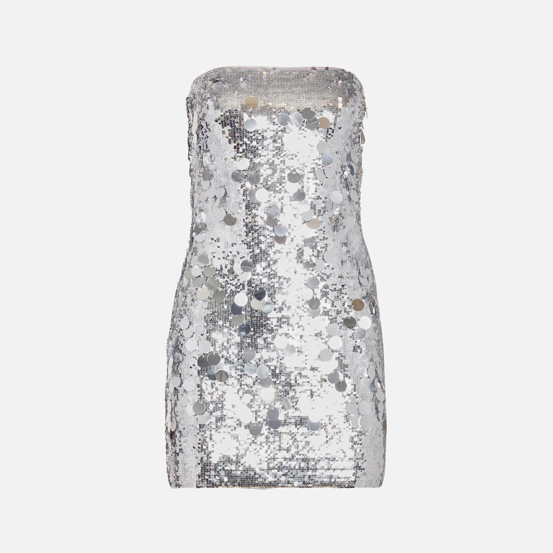 GUIZIO Pailette Tube Dress - Silver