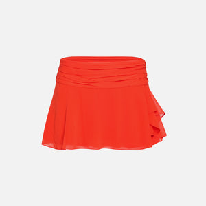 GUIZIO Silk Slit Mini Skirt - Poppy