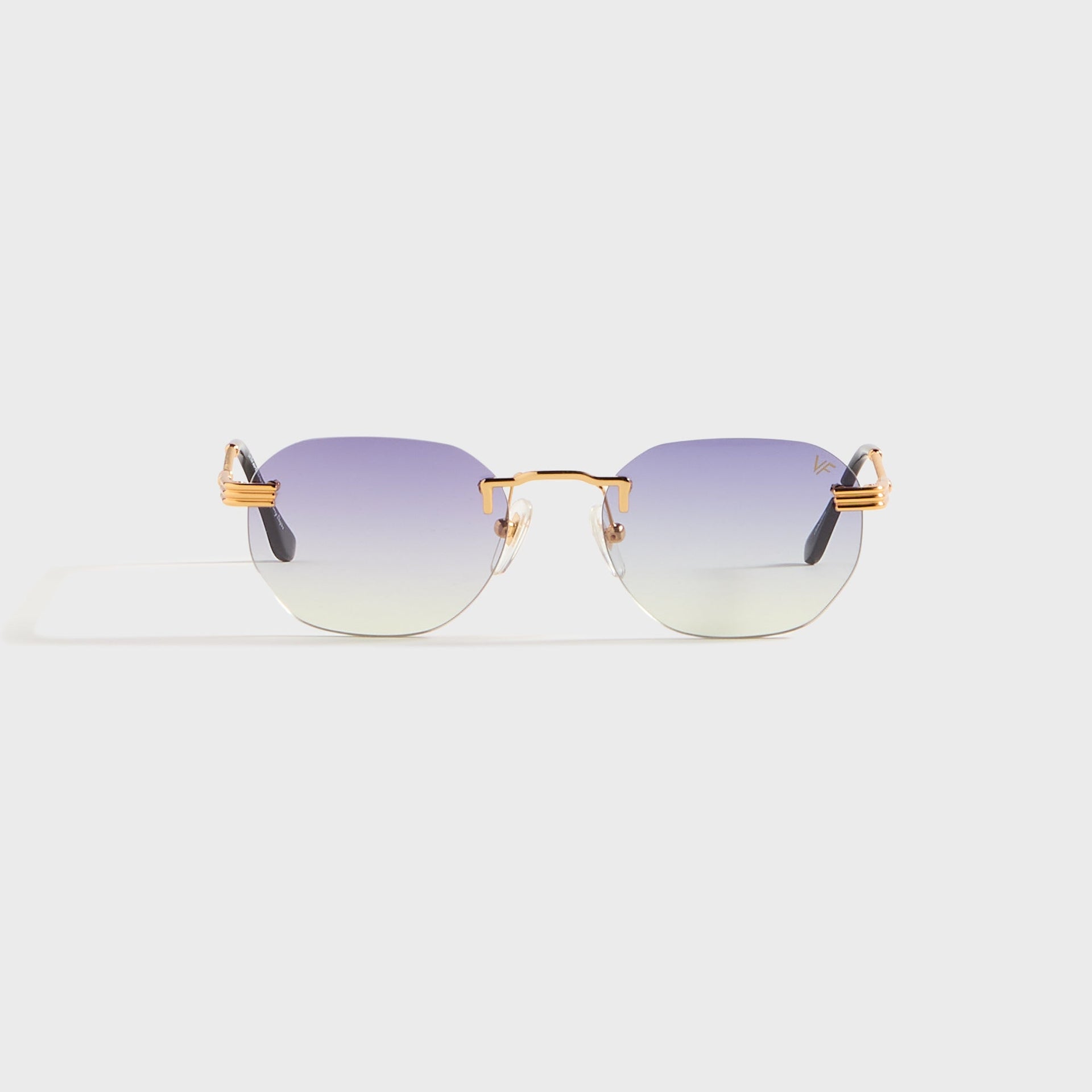Vintage Frames Detroit Player Rimless Drill Mount 24KT in Gold Grape / Yellow Gradient