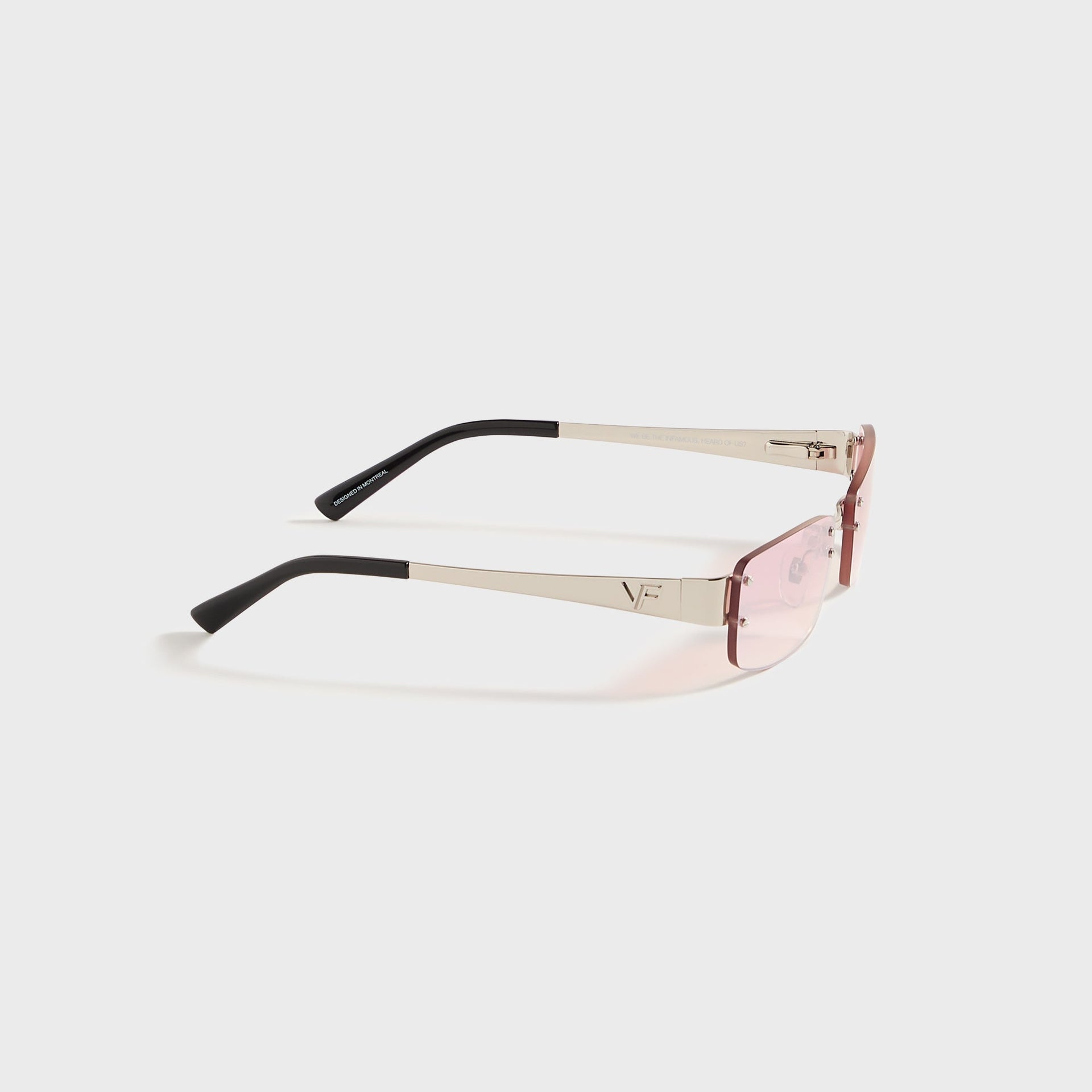 Vintage Frames Infamous Rimless Drill Mount 24KT in White Gold / Nickel Pink Gradient