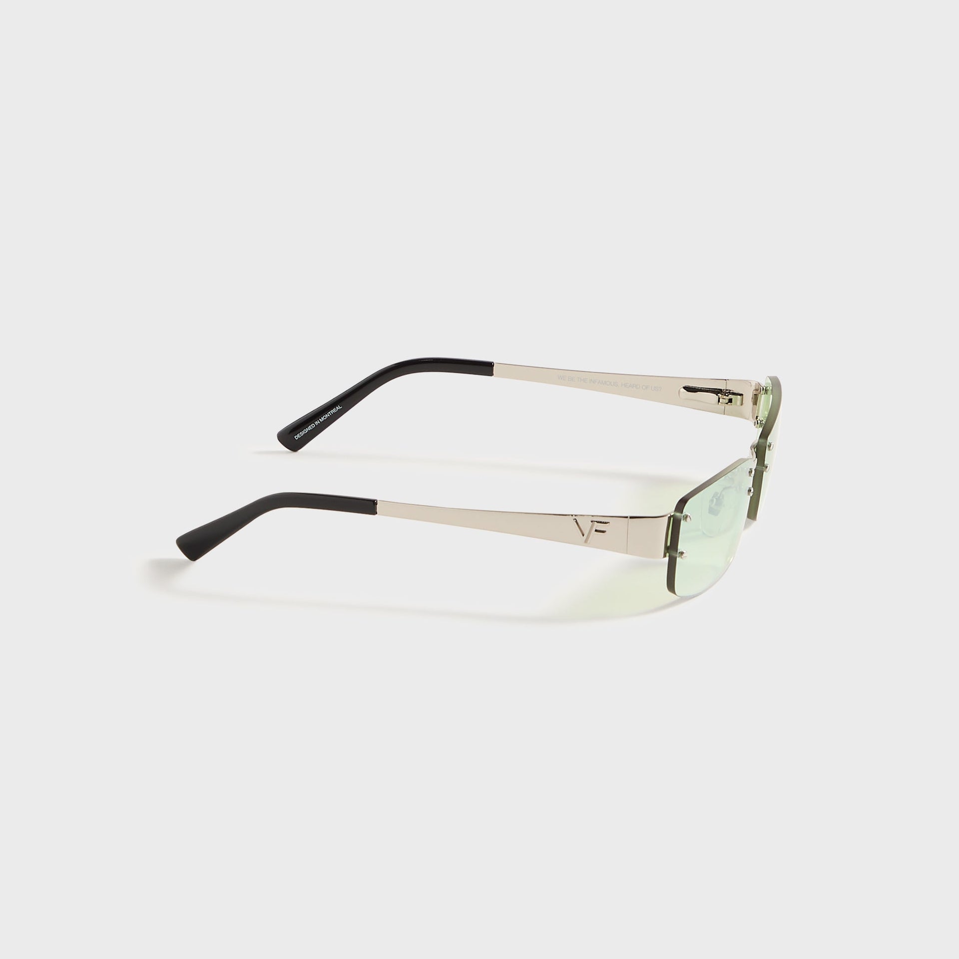 Vintage Frames Infamous Rimless Drill Mount 24KT in White Gold / Powder Green Gradient