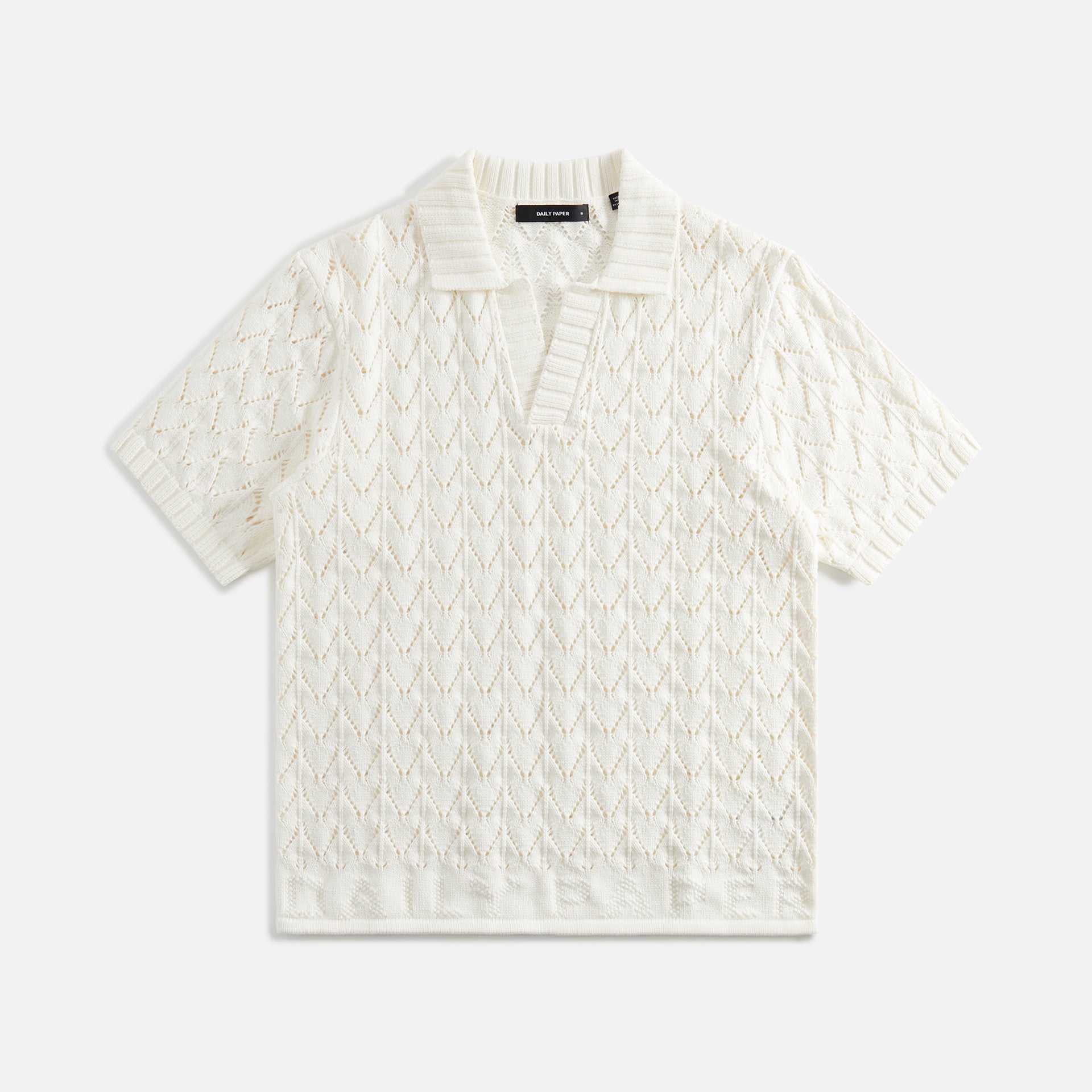 Daily Paper Yinka Relaxed Knit Polo - White