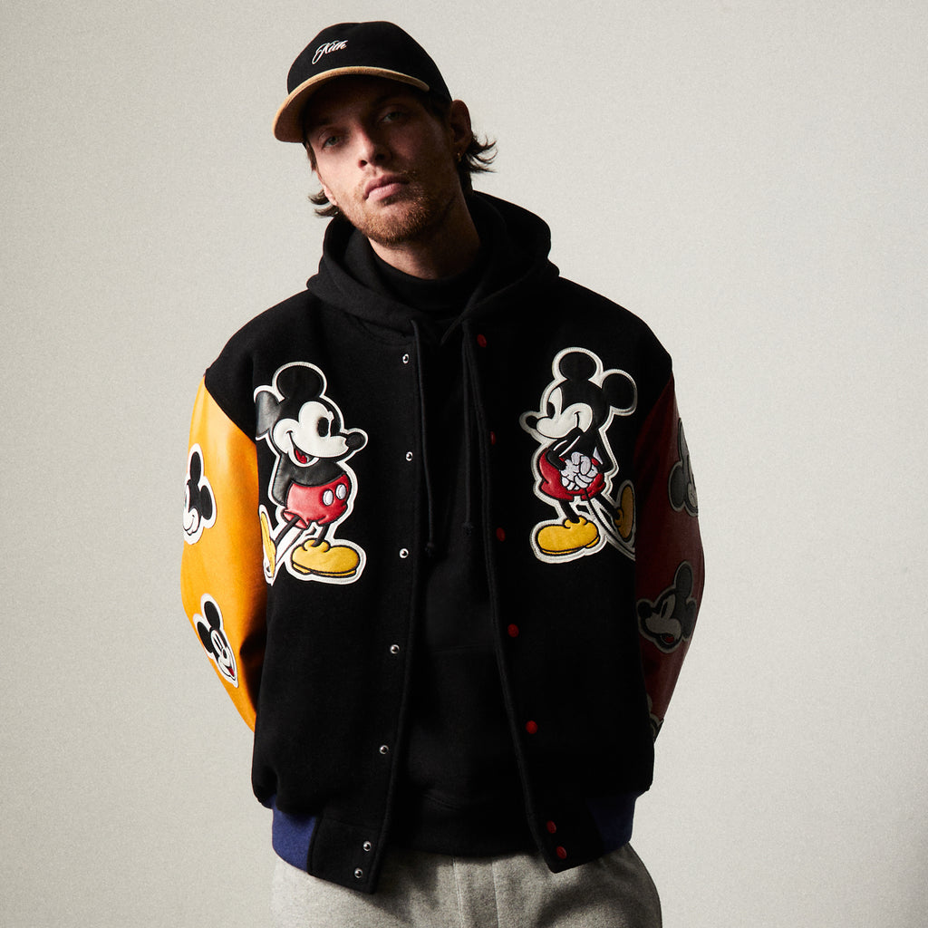 Disney | Kith for Mickey u0026 Friends Wool Varsity Jacket - Black