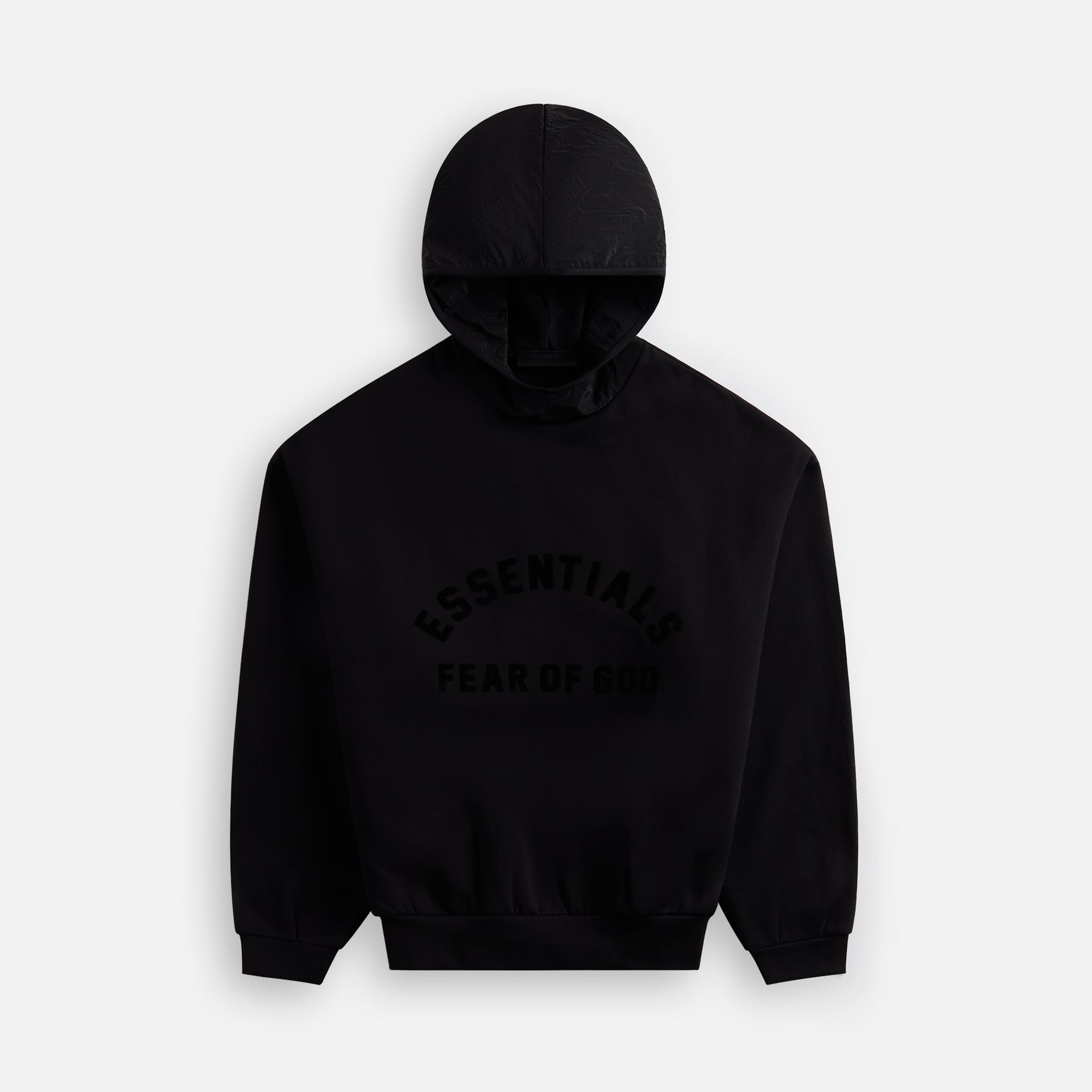 Essentials Nylon Fleece Hoodie - Jet Black