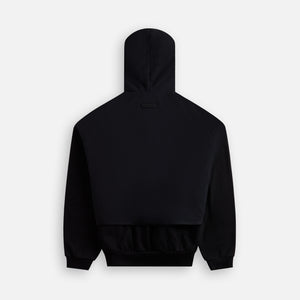 Essentials Nylon Fleece Hooded line-up Sweater - Jet Black