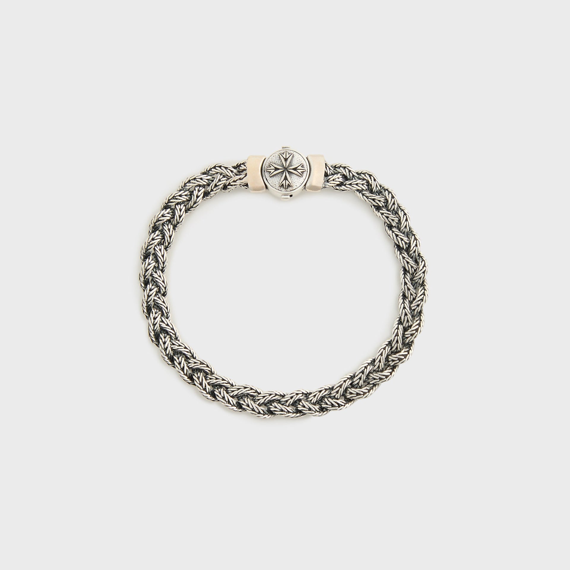 Emanuele Bicocchi Diamond-Cut Braided Bracelet Small - Silver