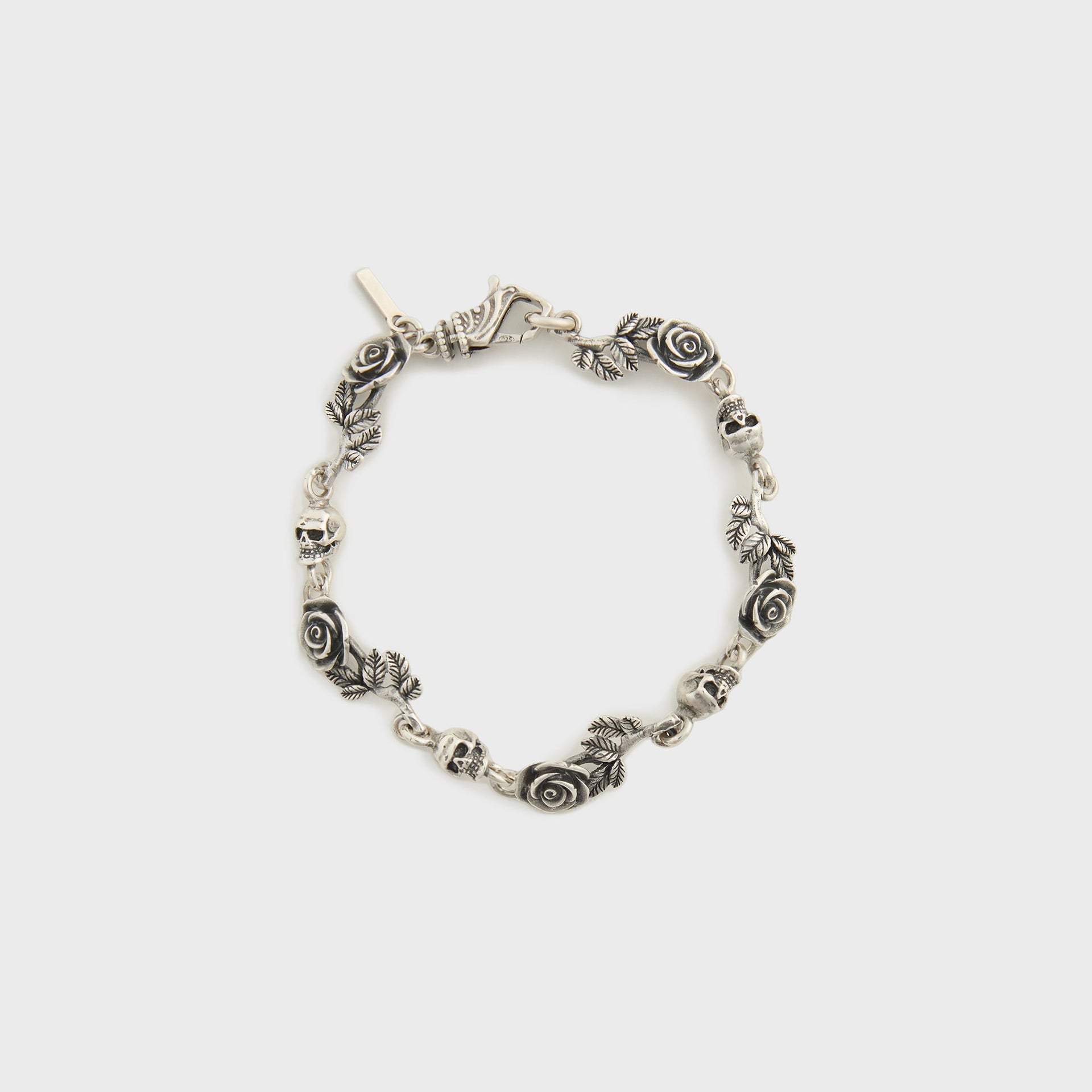 Emanuele Bicocchi Multi-Roses And Skulls Bracelet - Silver