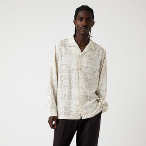 Kith Silk Lyocell Long Sleeve Thompson Camp Collar Shirt - Canvas