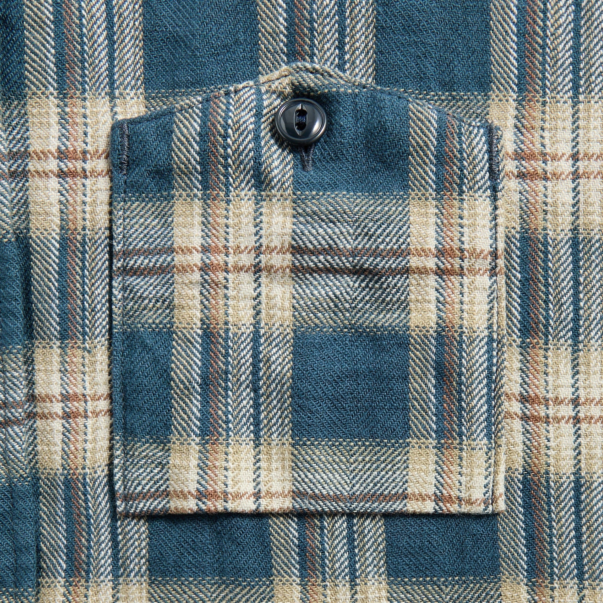 Engineered Garments Work Plaid Jacquard Shirt in Navy