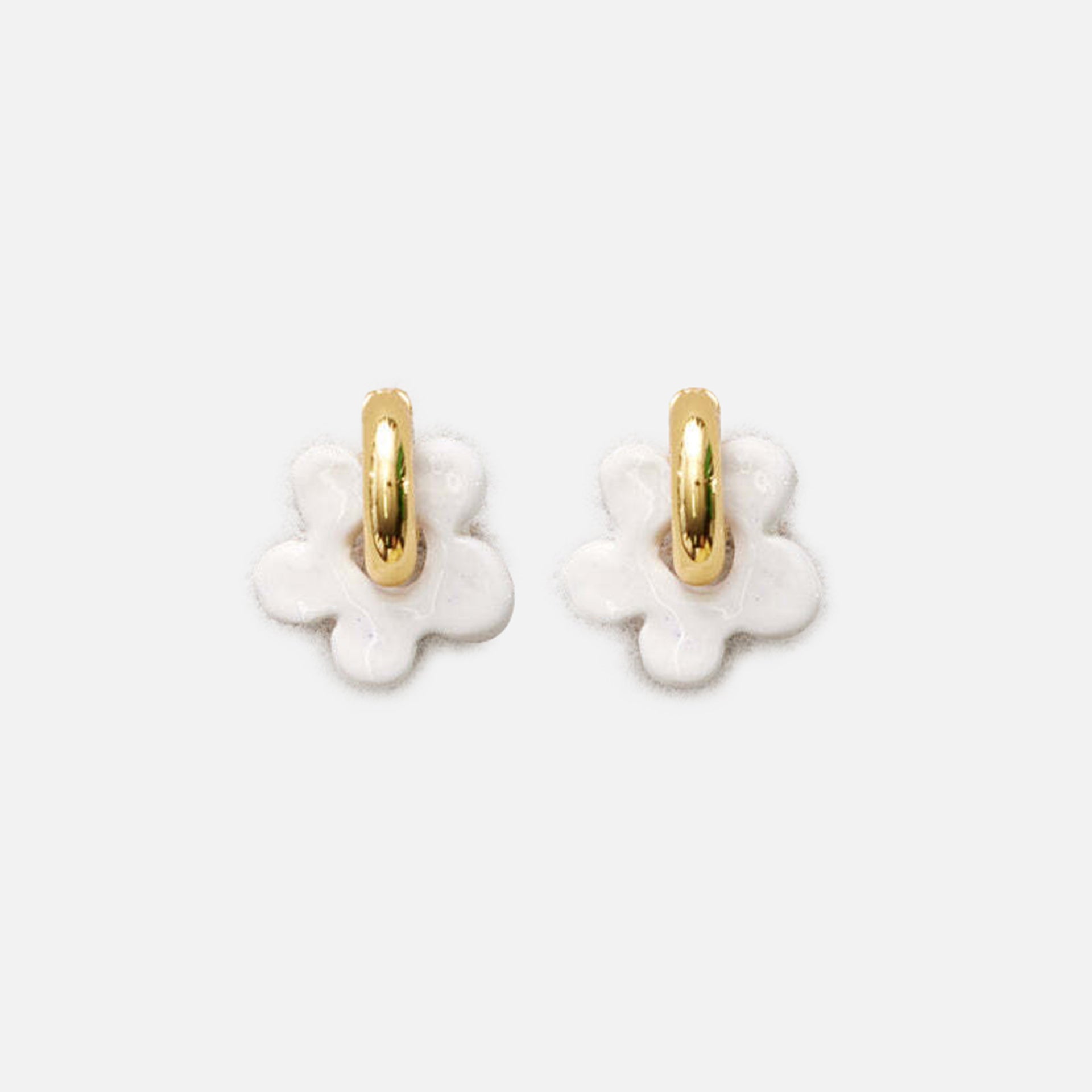 Eliou Daisy Earrings - White / Gold