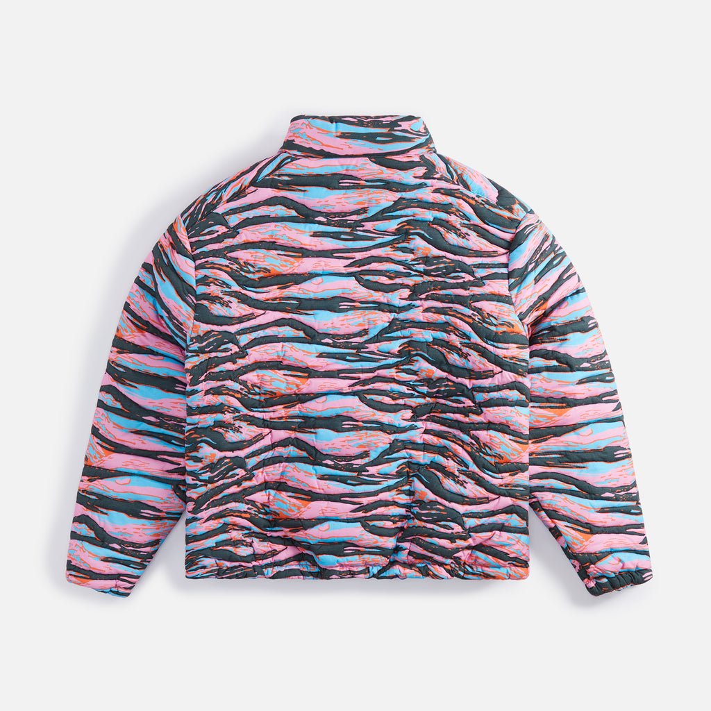 Erl Graphic-print Leather Bomber Jacket In Blue