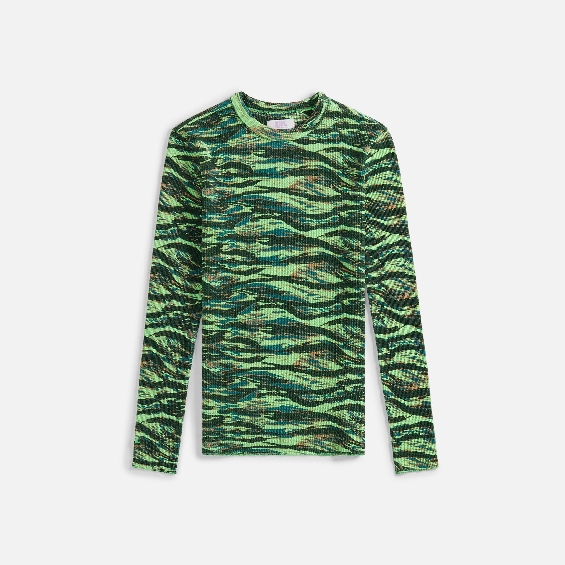 ERL Printed Thermal Shirt - Green Rave Camo