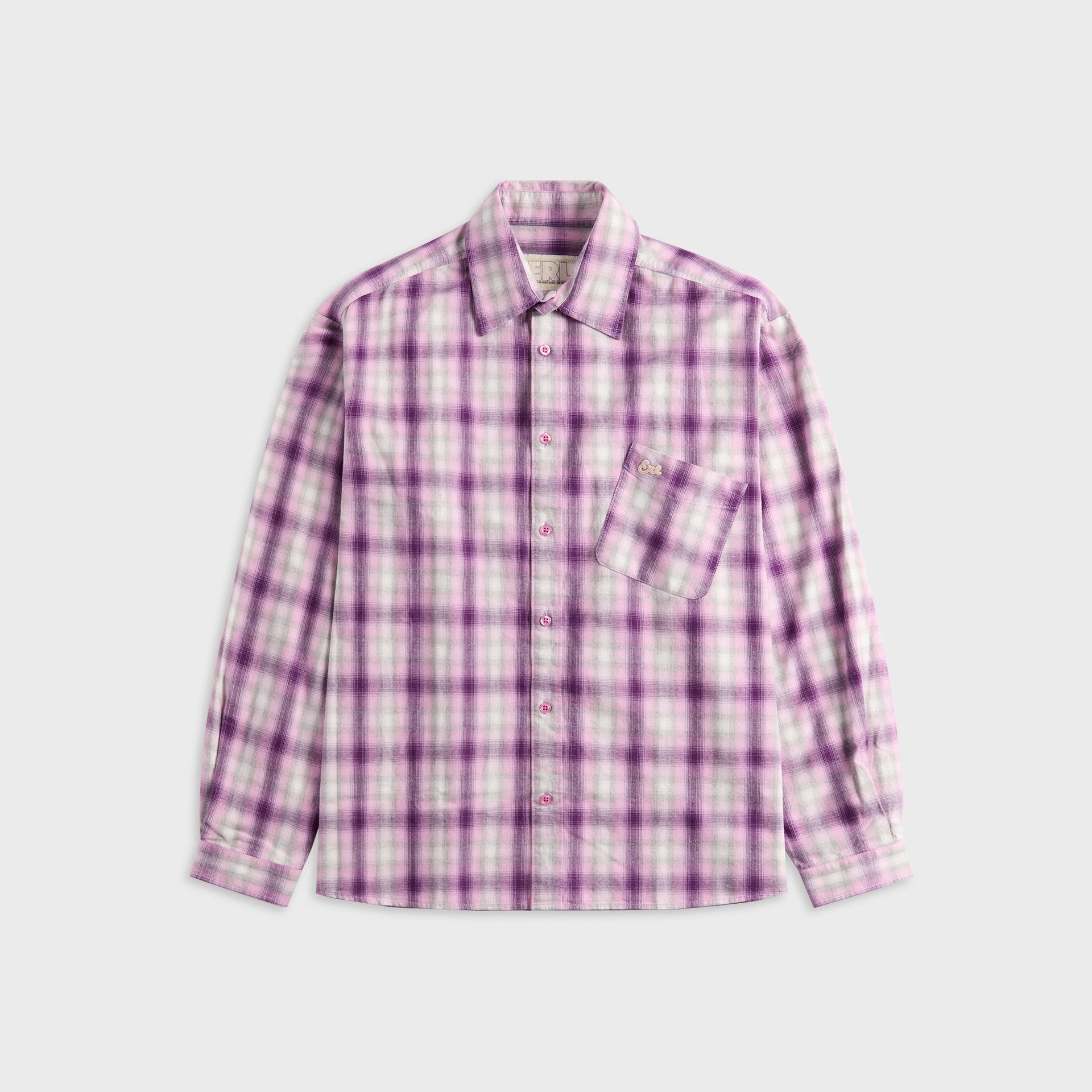 ERL Plaid Overshirt Woven - Purple