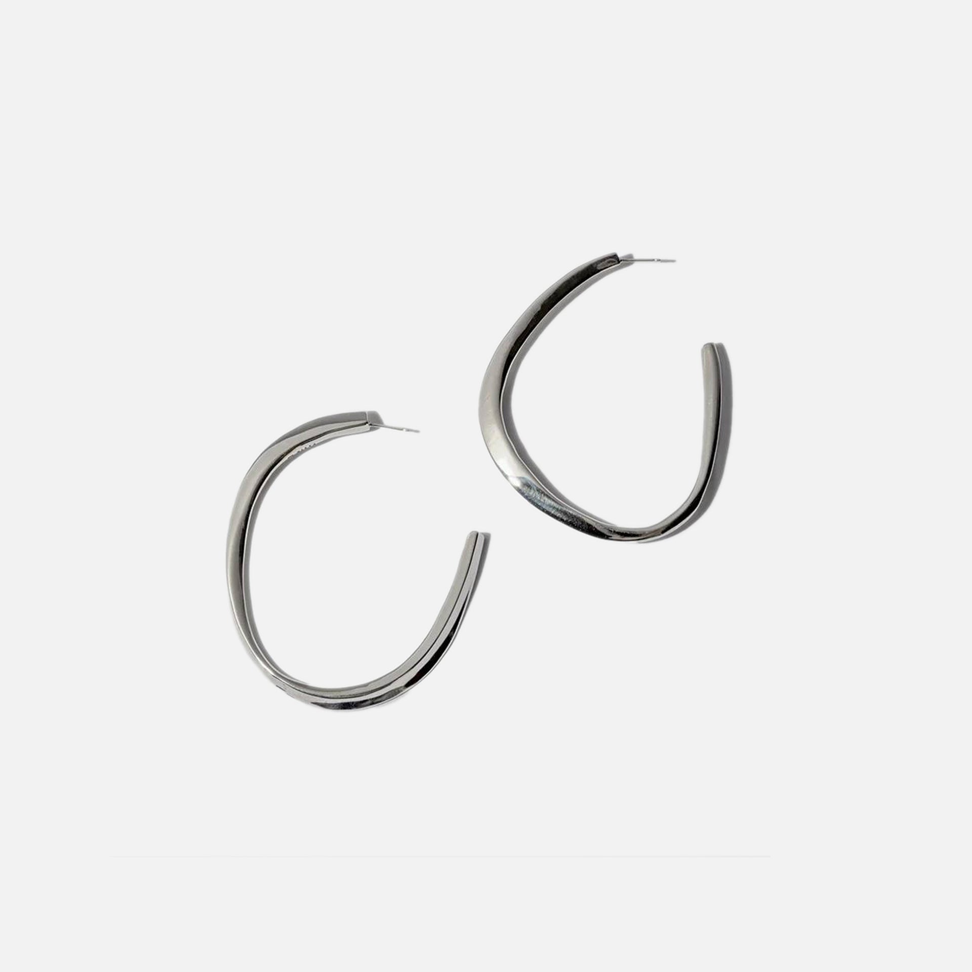 Faris Aero Large Hoop Earrings - Silver