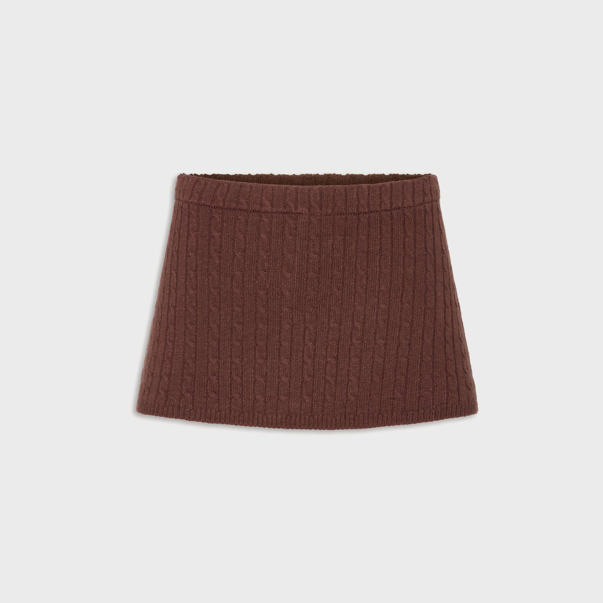 Frankies Bikinis Marialla Cable Knit Skort in Brown Sugar