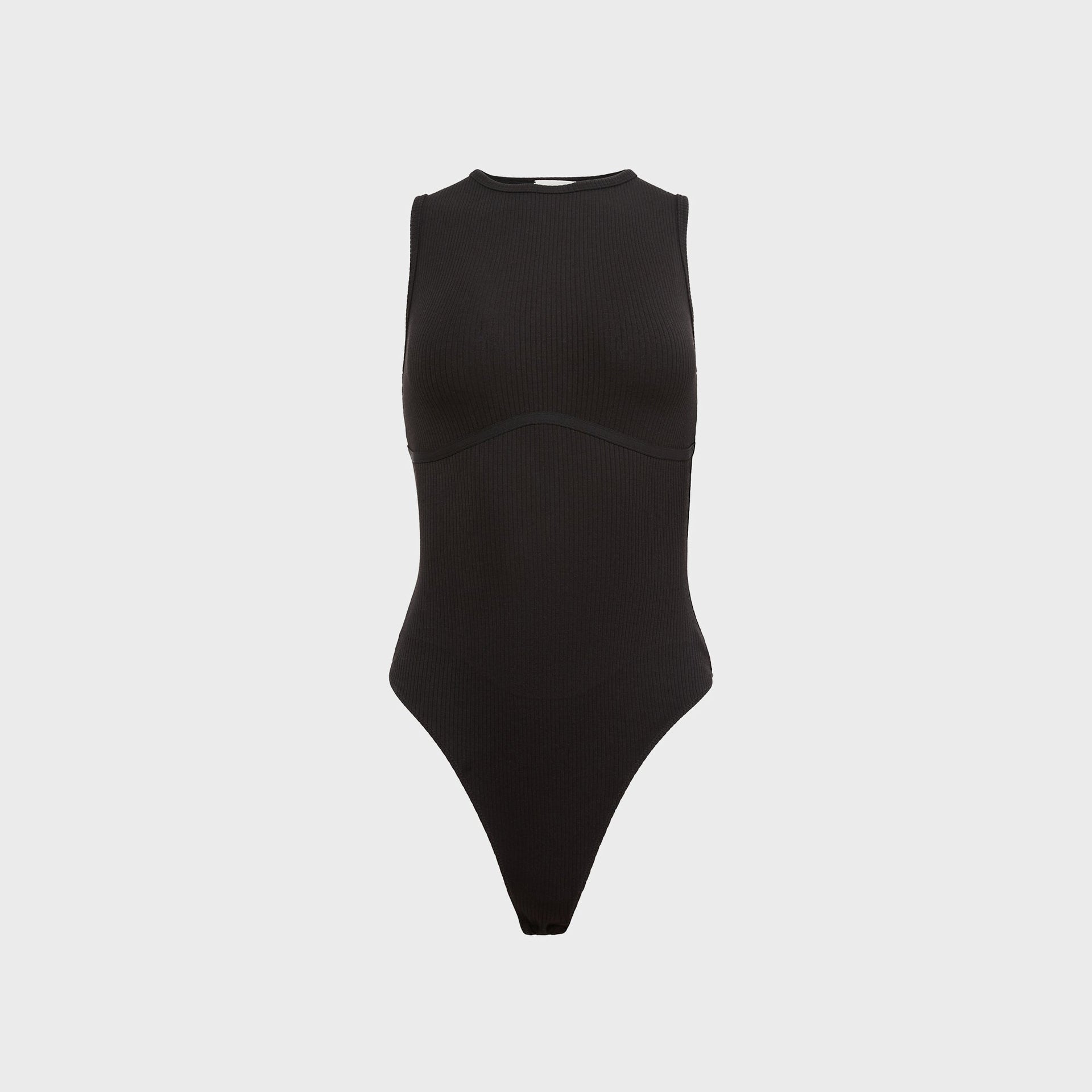 Fleur du Mal Hourglass Rib Bodysuit in Black