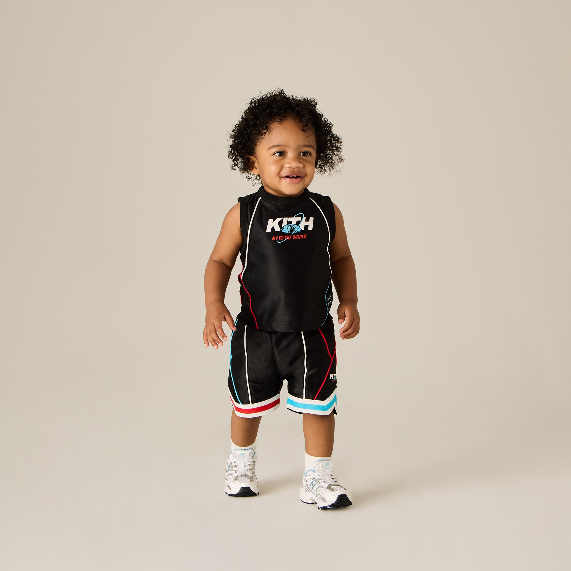 Kith Baby New York to the World Unisphere Faille Jersey - Black