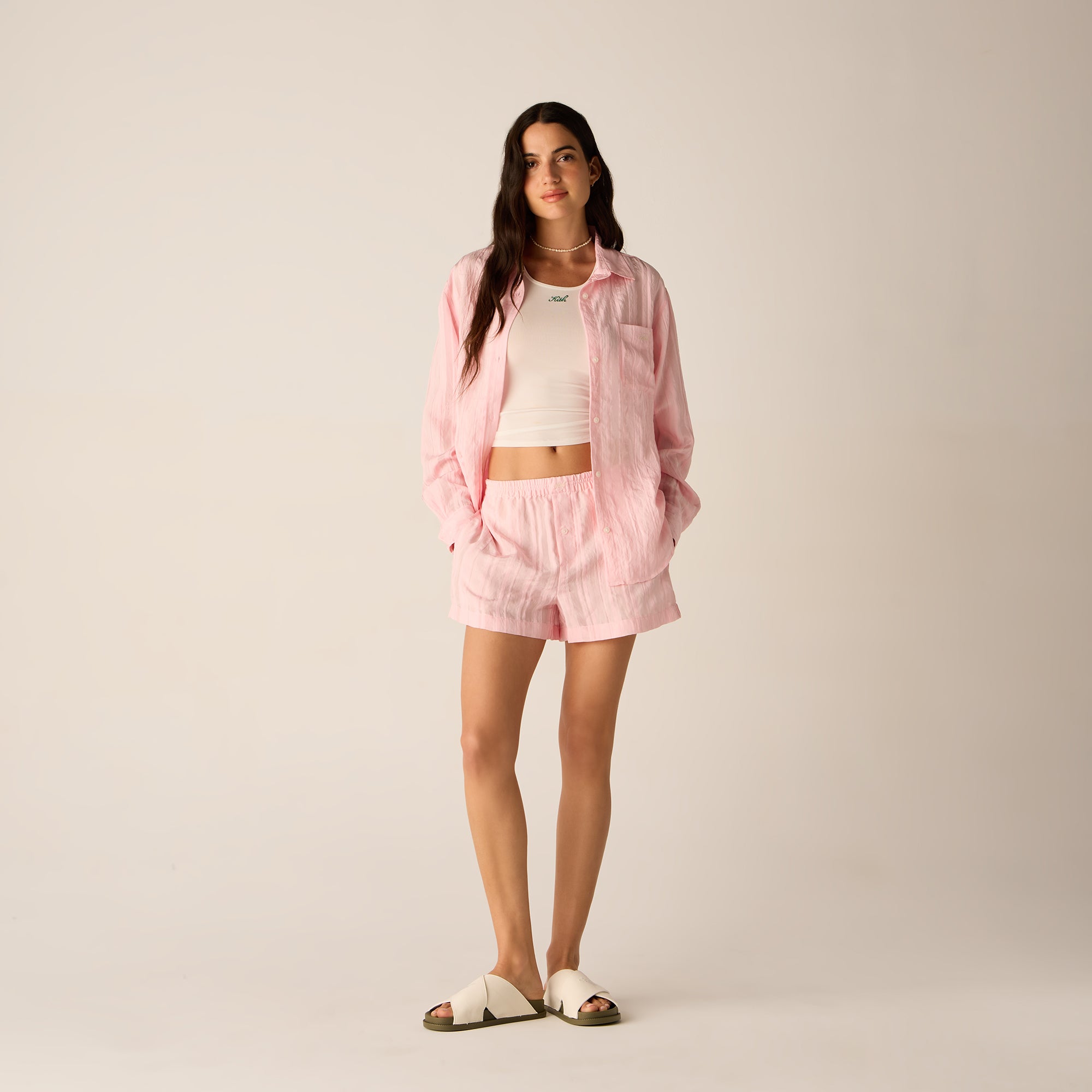 MarbigenShops Women Ida II Sheer Stripe Boxer Short - Abelia