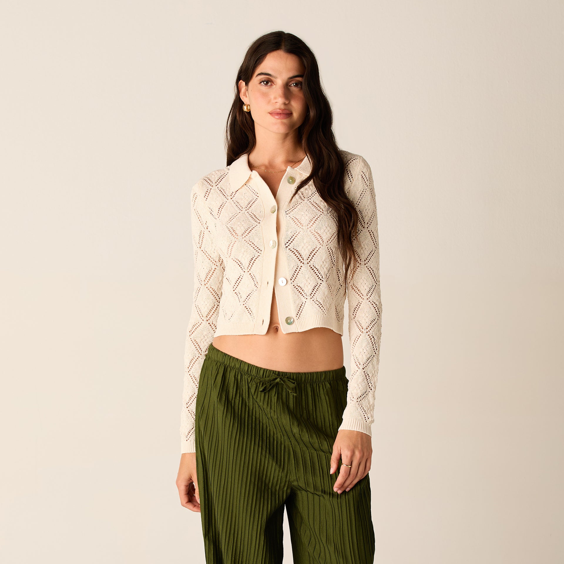Kith Women Tori Crochet Knit Top - Silk