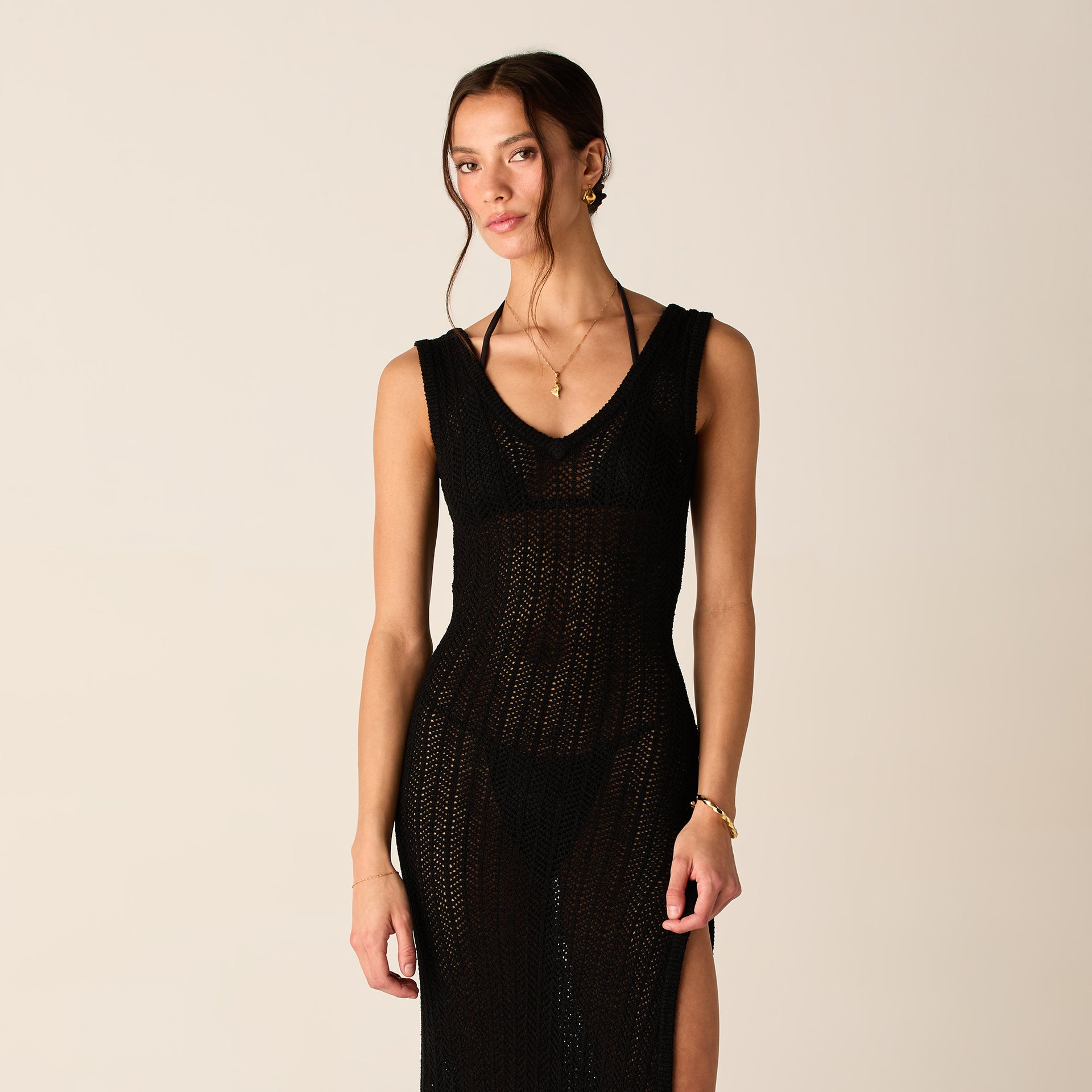 Kith Women Monroe Deep V-Neck Dress - Black